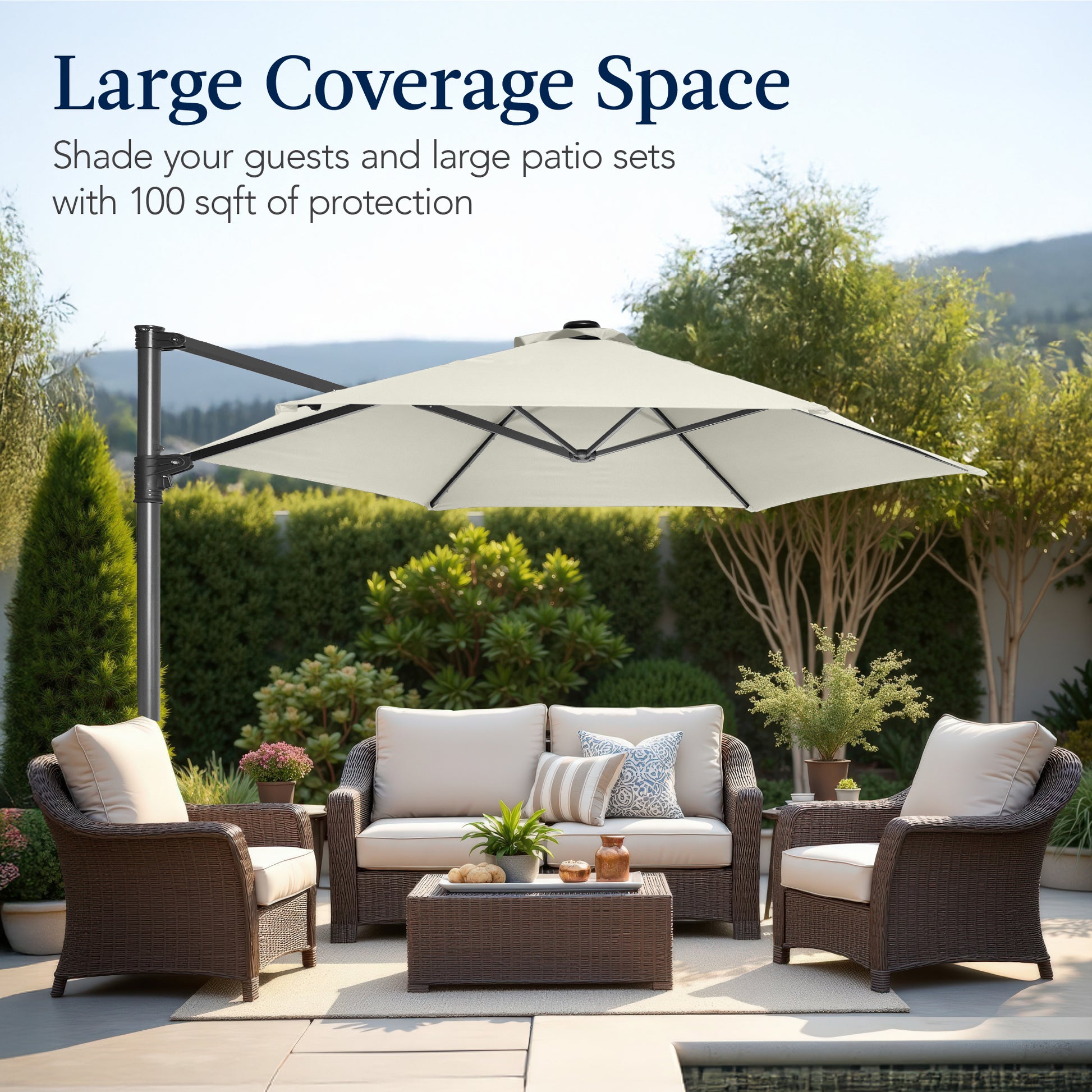 Best Choice Products 10ft 360 Rotating Cantilever Offset Hanging Patio Umbrella Best Choice Products 10ft 360 Rotating Cantilever Offset Hanging Patio Umbrella