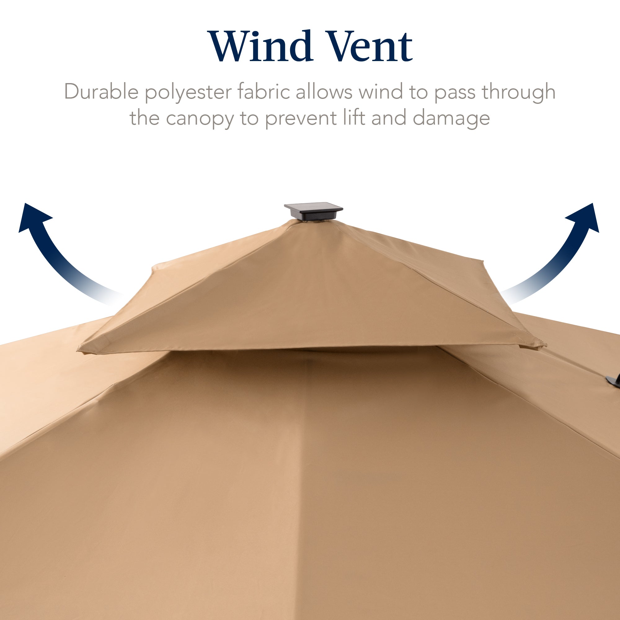 9x12ft 2-Tier Outdoor Solar LED Cantilever Patio Umbrella