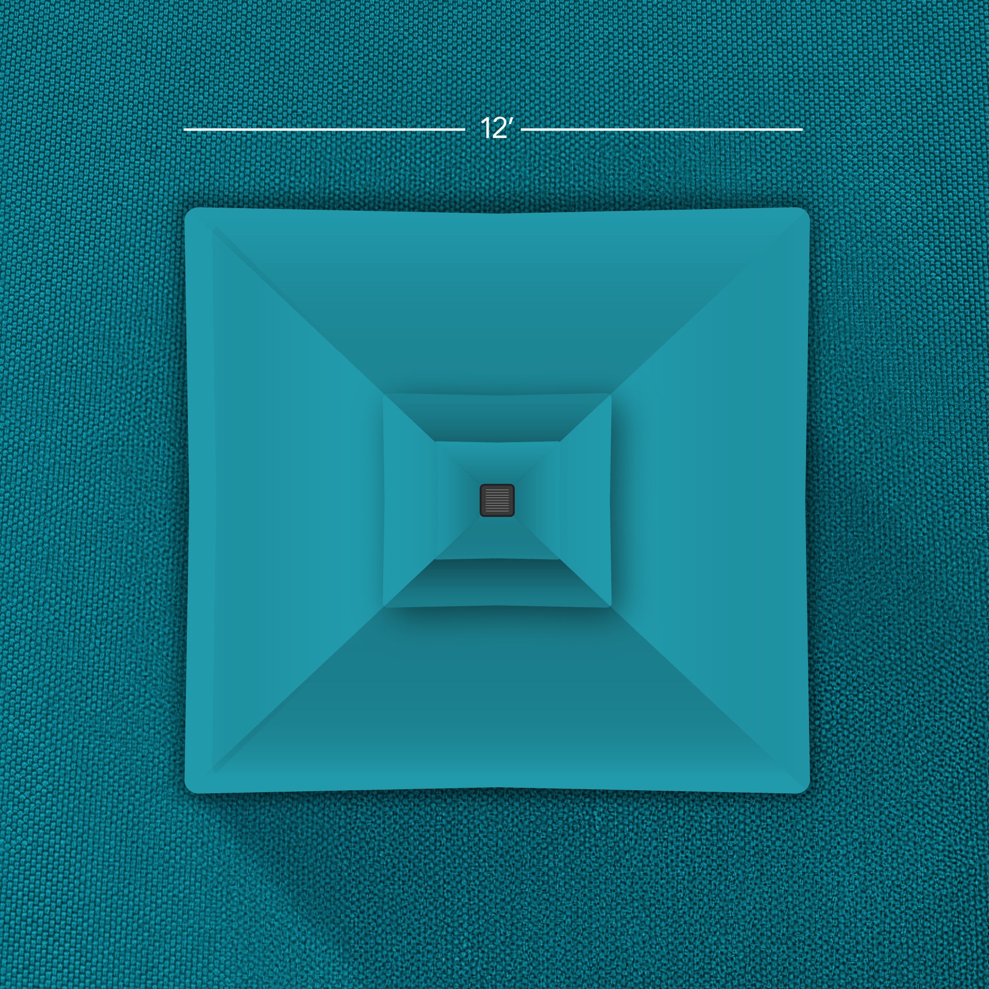 12x12ft 2-Tier Outdoor Solar LED Cantilever Patio Umbrella