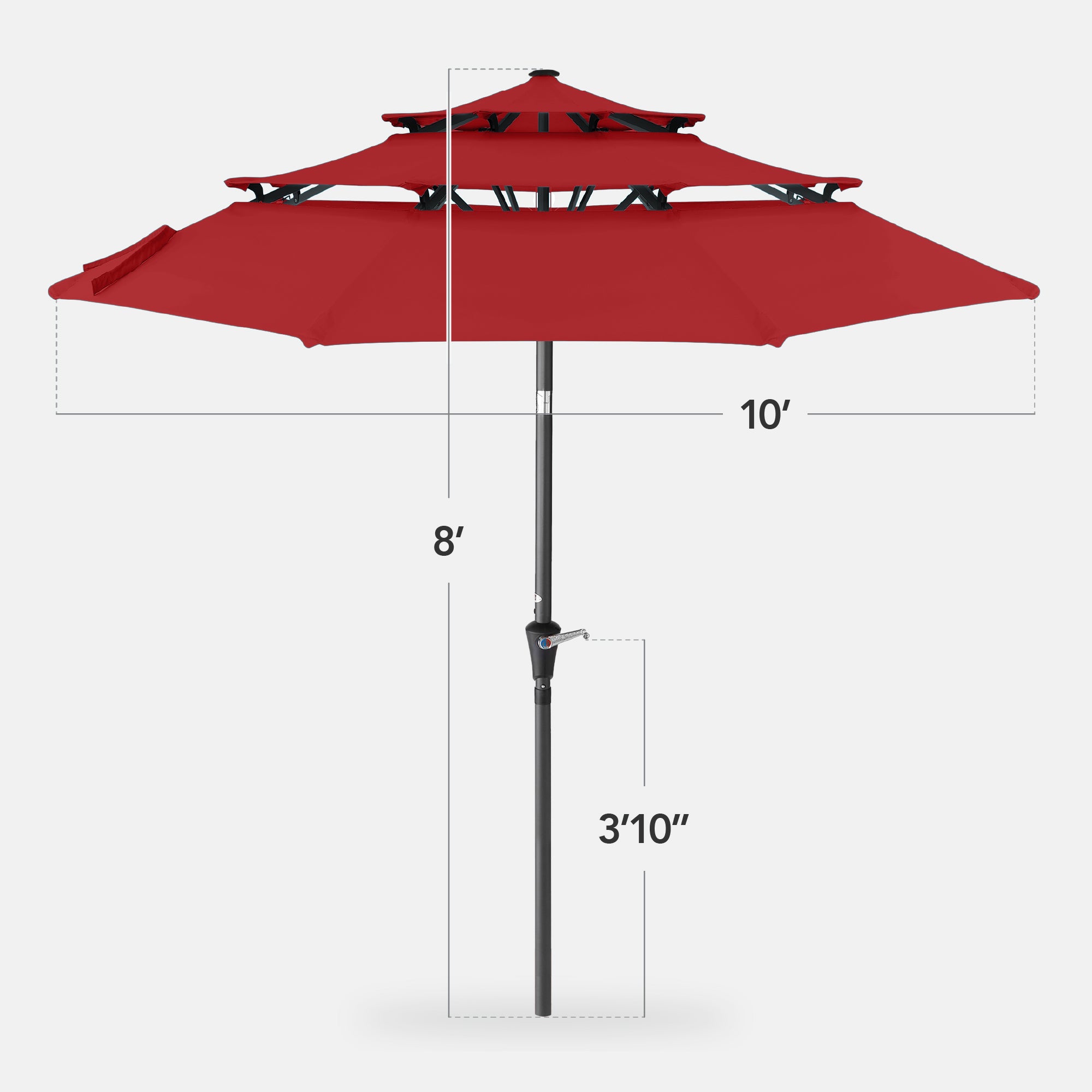best choice products 8x11ft rectangular patio umbrella w/ crank 10ft Outdoor Umbrella, Outdoor Table Umbrella, Yard Umbrella, Market with 6 Sturdy Ribs, Push Button, Tilt and making it the perfect addition to your outdoor seating space Best Choice Products 10ft Outdoor