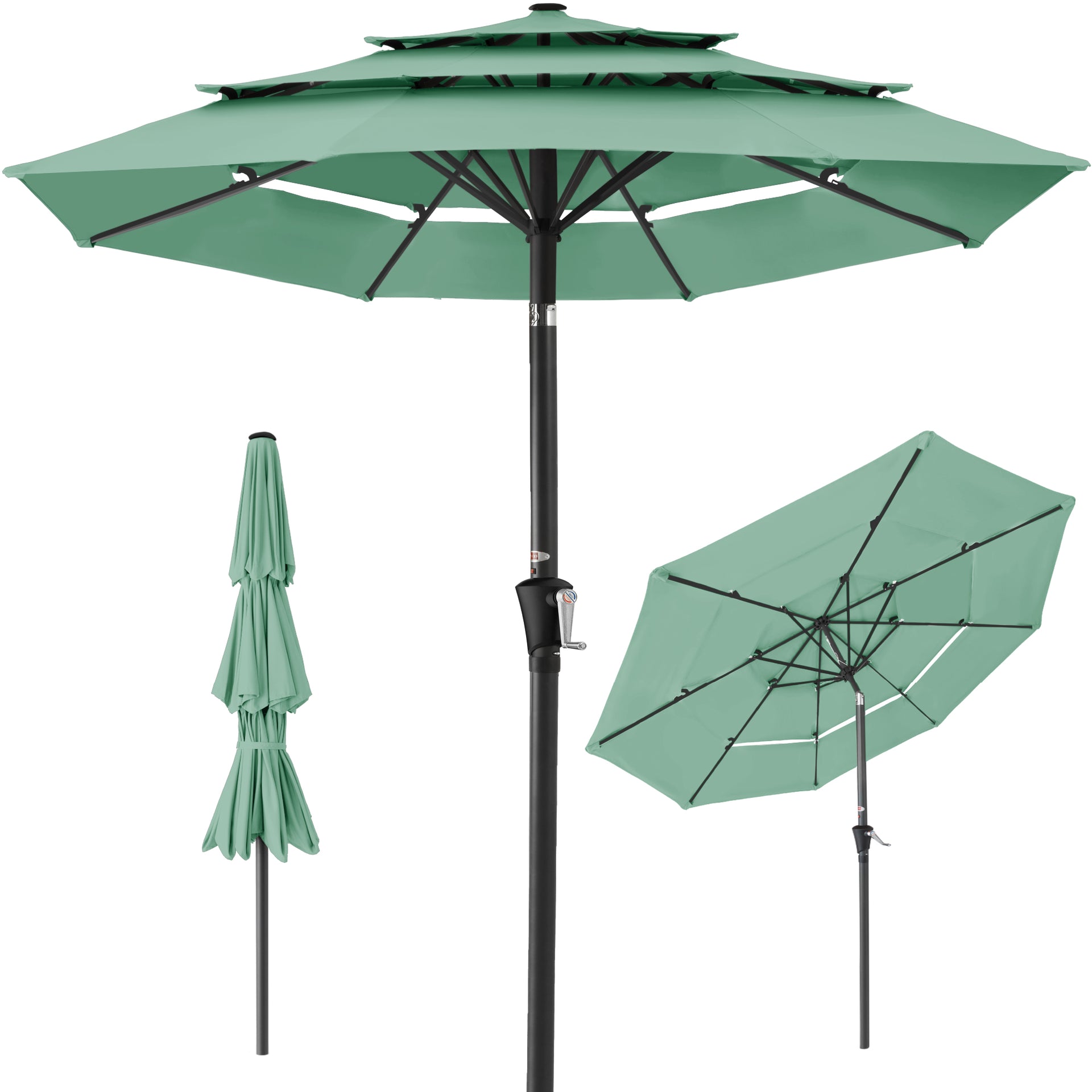 3-Tier Patio Umbrella w/ Tilt Adjustment, Crank