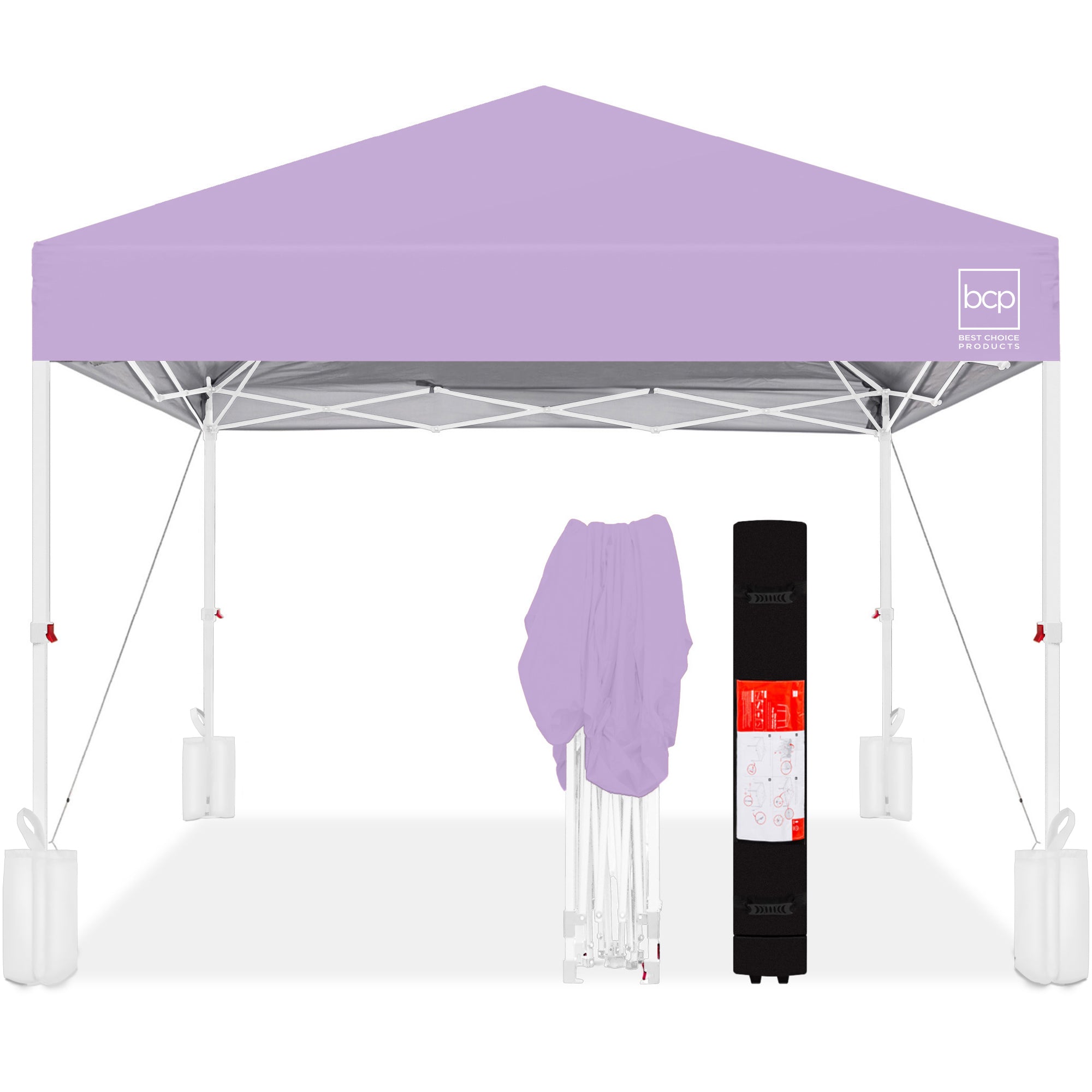 One-Person Setup Instant Pop Up Canopy w/ Case, 4 Weight Bags - 12x12ft