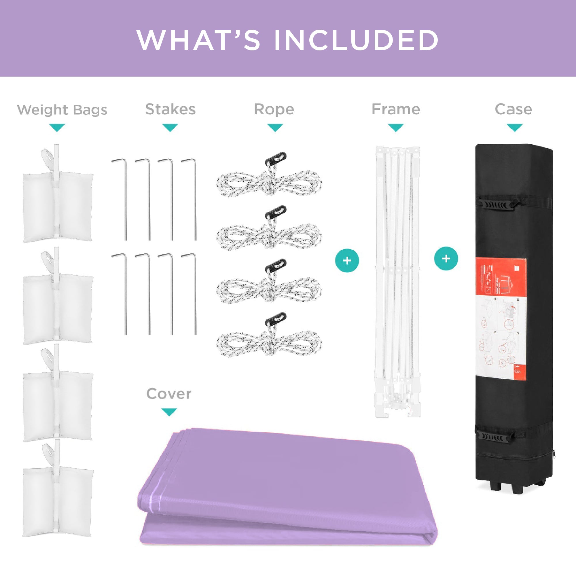 One-Person Setup Instant Pop Up Canopy w/ Case, 4 Weight Bags - 12x12ft