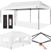 Pop Up Party Tent Canopy w/ 1-Button Easy Setup - 10x20ft
