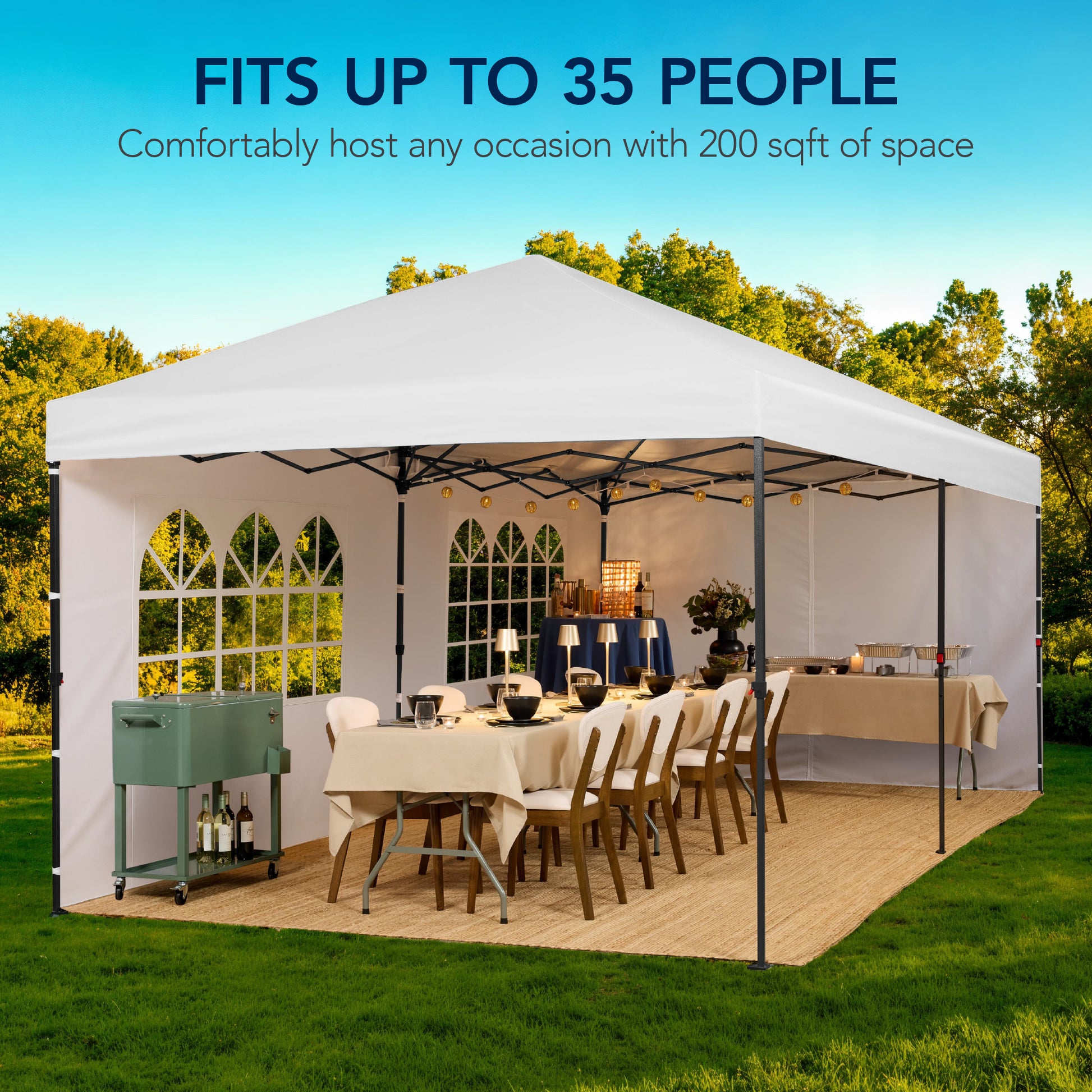 garden tent canopy Pop Up Party Tent Canopy w/ 1-Button Easy Setup