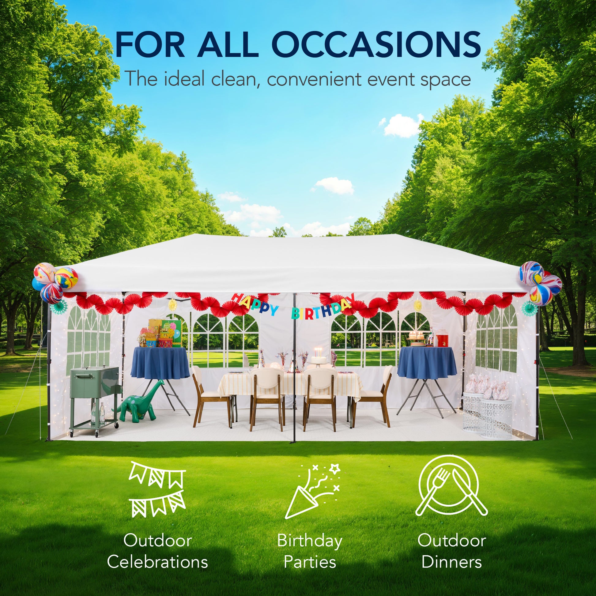 pop up tent for party Pop Up Party Tent Canopy w/ 1-Button Easy Setup