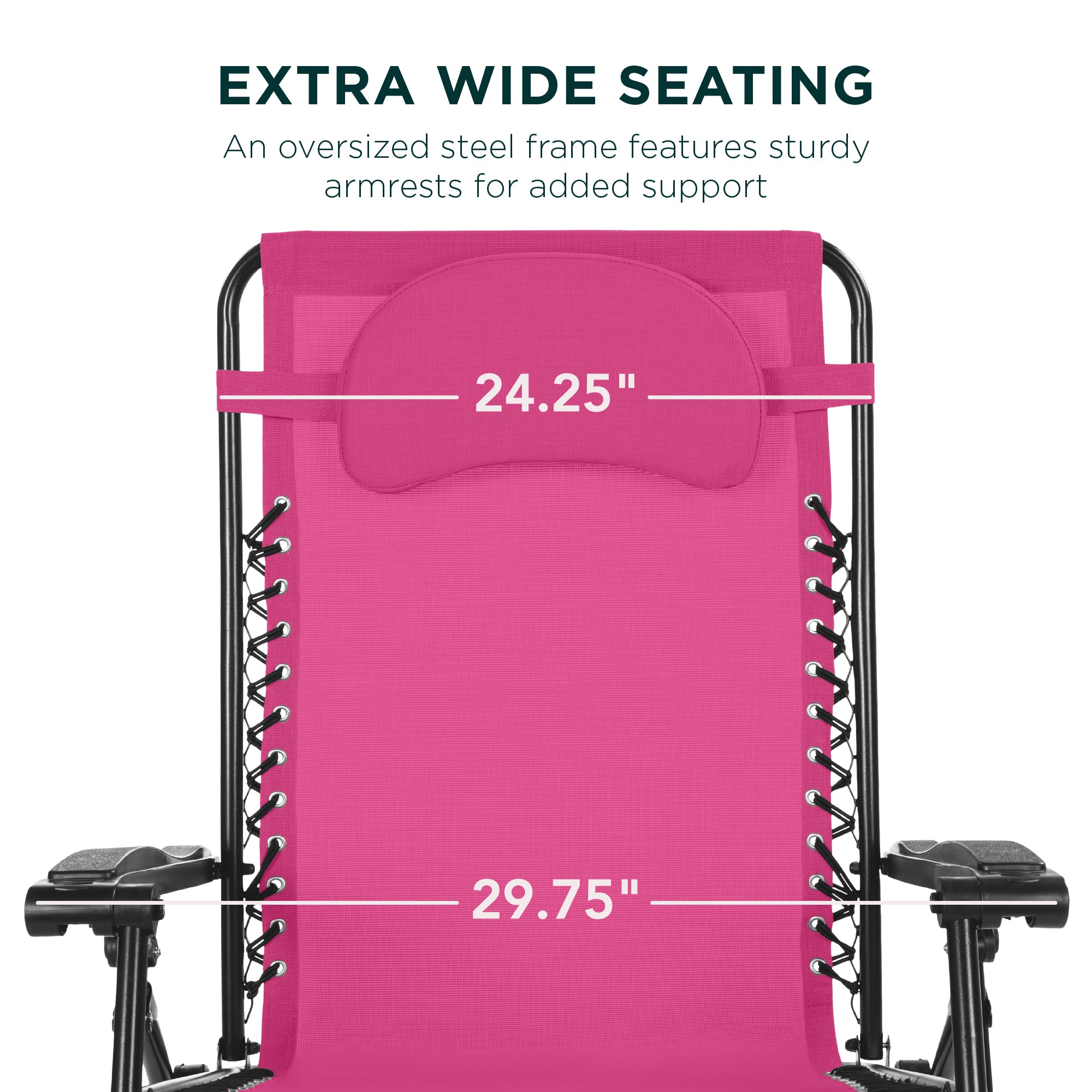 Oversized Reclining Zero Gravity Chair Lounger w/ Cup Holder, Pillow
