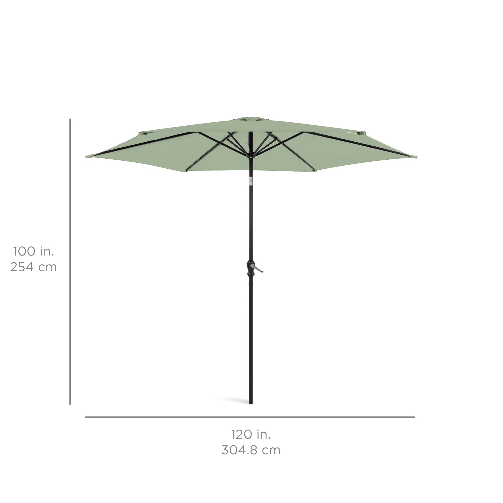 Outdoor Steel Market Patio Umbrella Decoration w/ Tilt, Crank Lift - 10ft