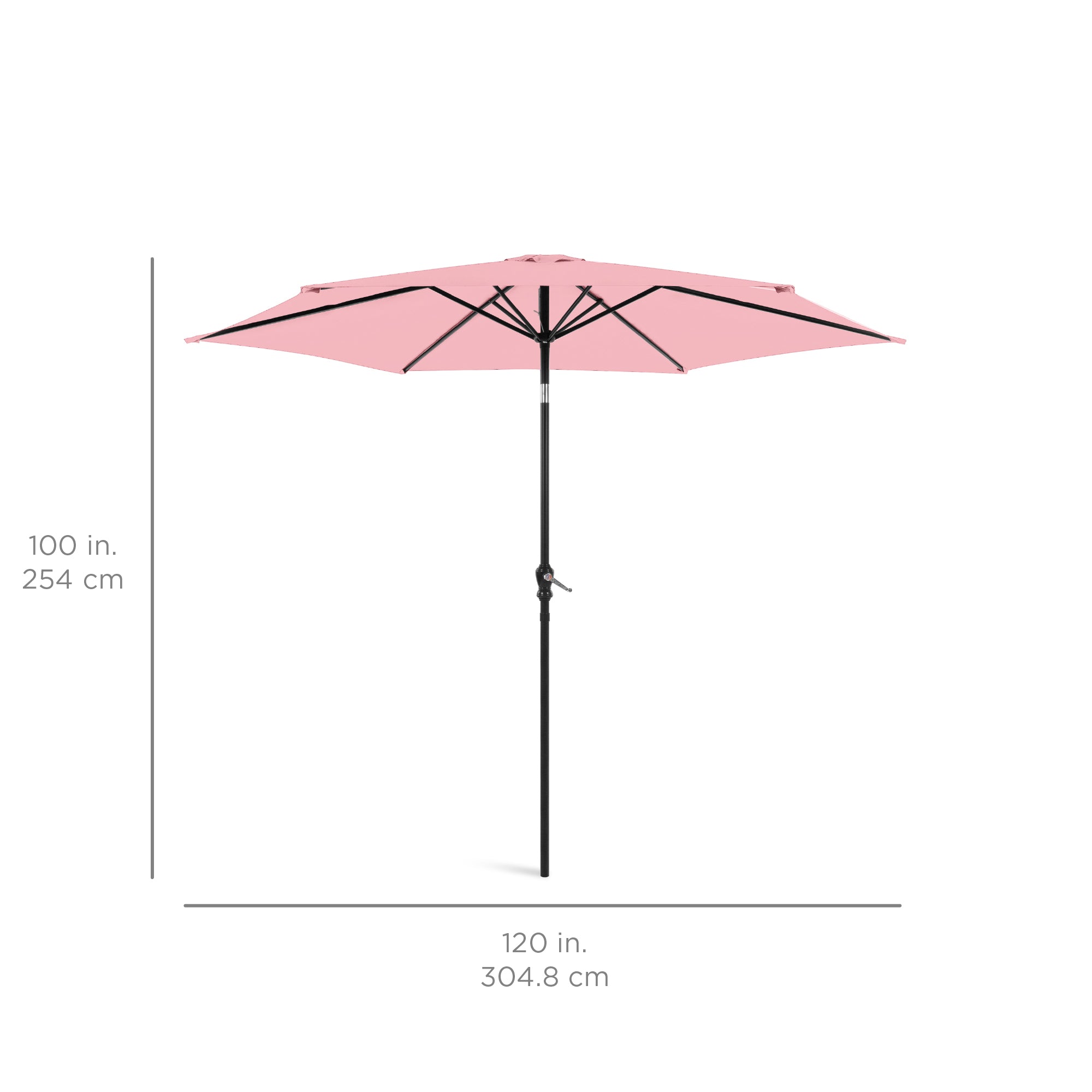 Outdoor Steel Market Patio Umbrella Decoration w/ Tilt, Crank Lift - 10ft