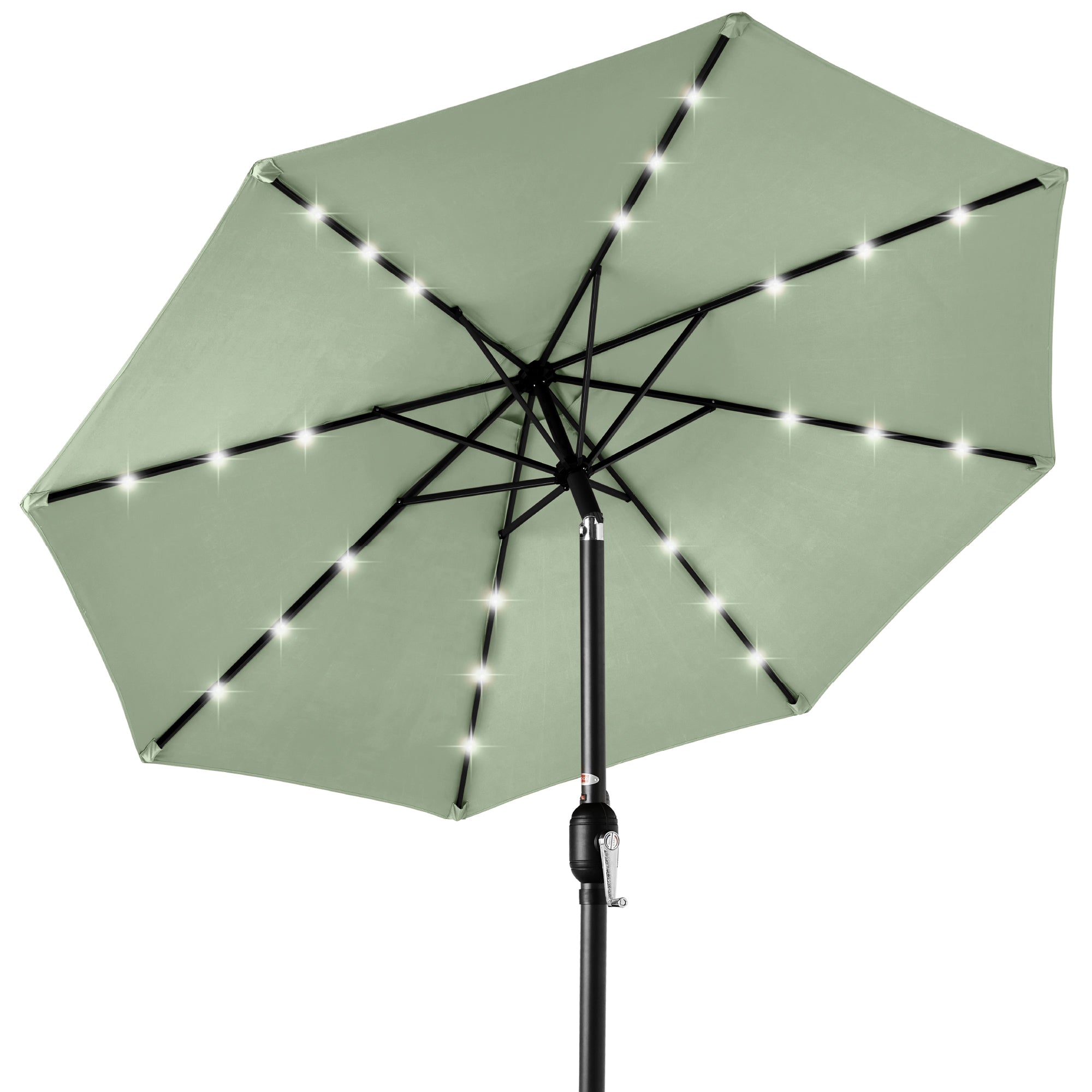 Solar LED Lighted Patio Umbrella w/ Tilt Adjustment, UV-Resistant - 10ft