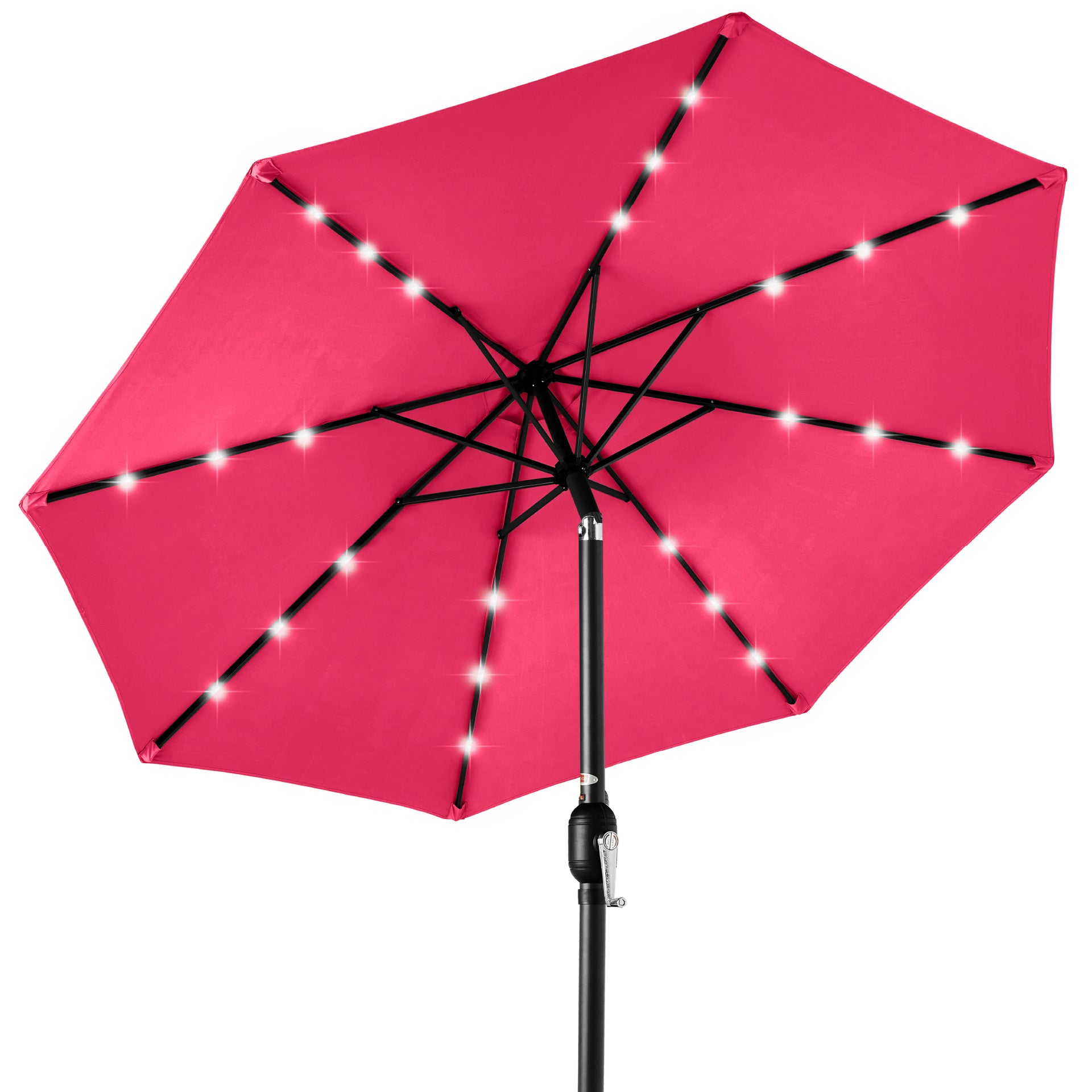 Solar LED Lighted Patio Umbrella w/ Tilt Adjustment, UV-Resistant Solar LED Lighted Patio Umbrella w/ Tilt Adjustment, UV-Resistant