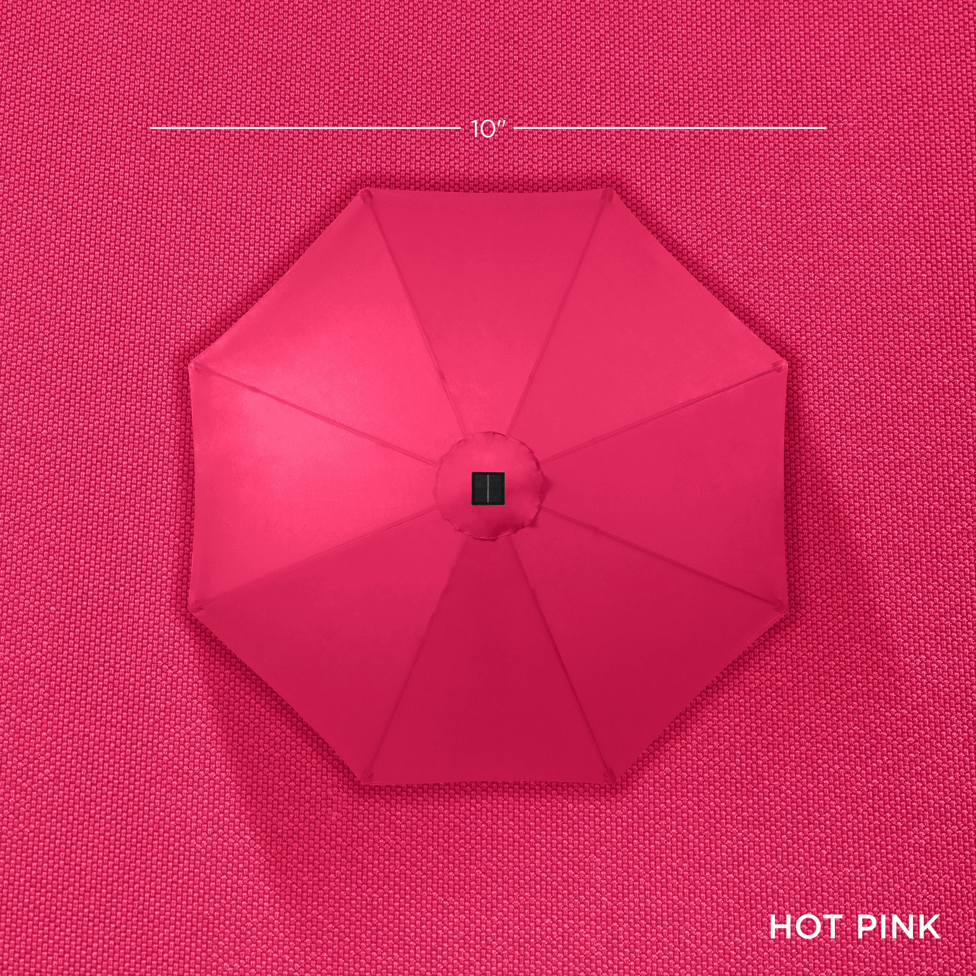 Solar LED Lighted Patio Umbrella w/ Tilt Adjustment, UV-Resistant - 10ft