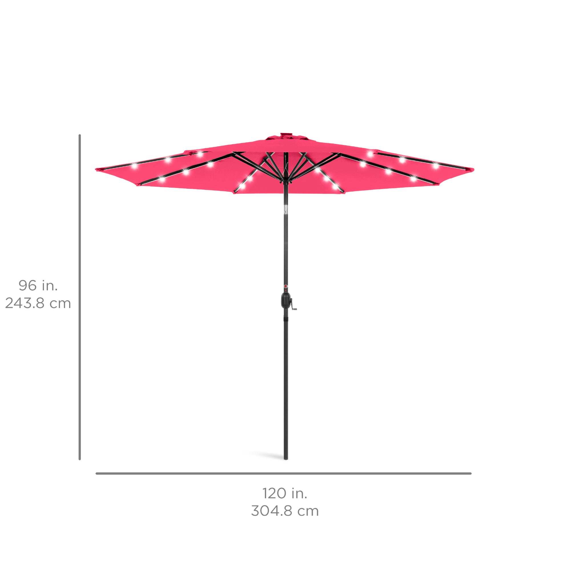 Solar LED Lighted Patio Umbrella w/ Tilt Adjustment, UV-Resistant - 10ft