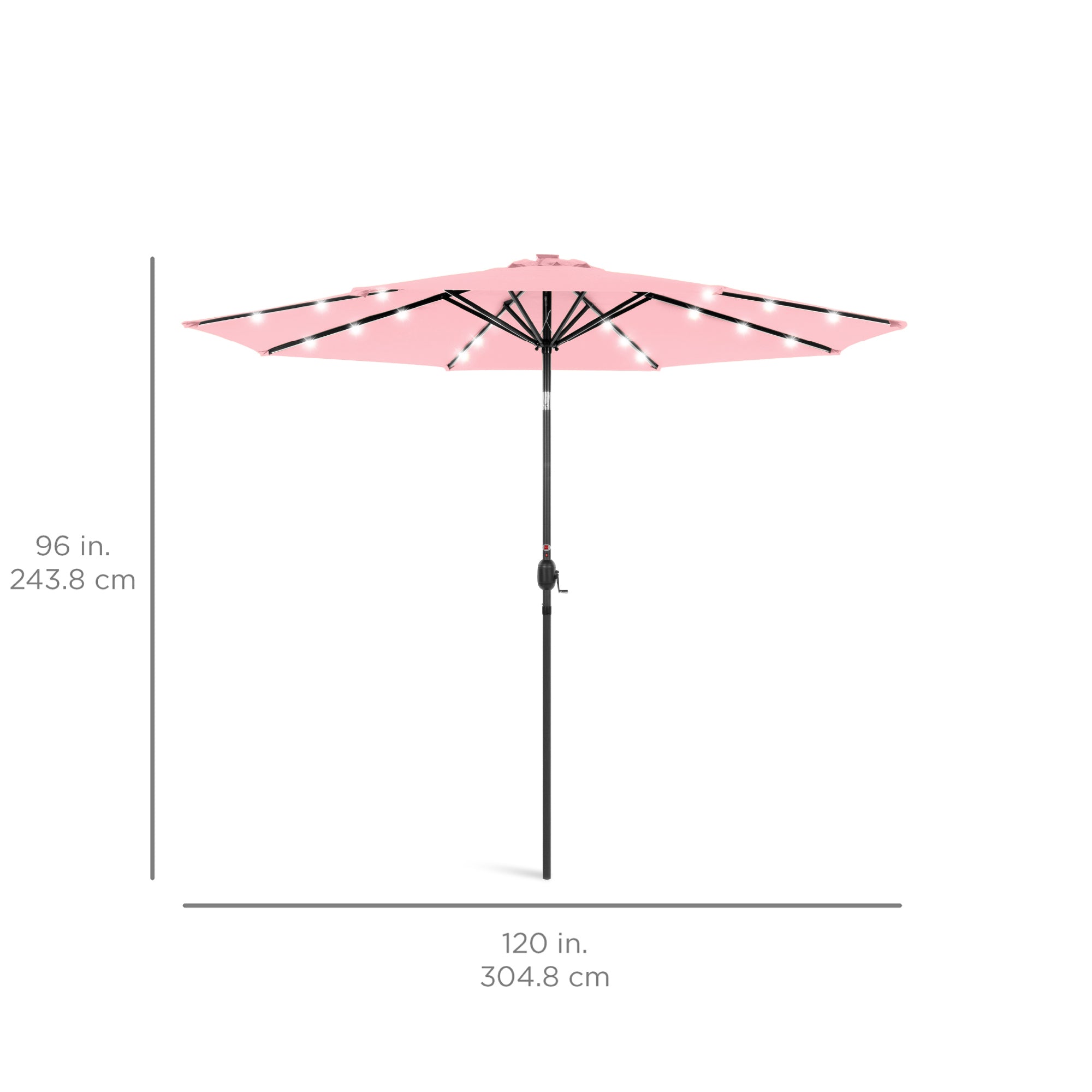 Solar LED Lighted Patio Umbrella w/ Tilt Adjustment, UV-Resistant - 10ft