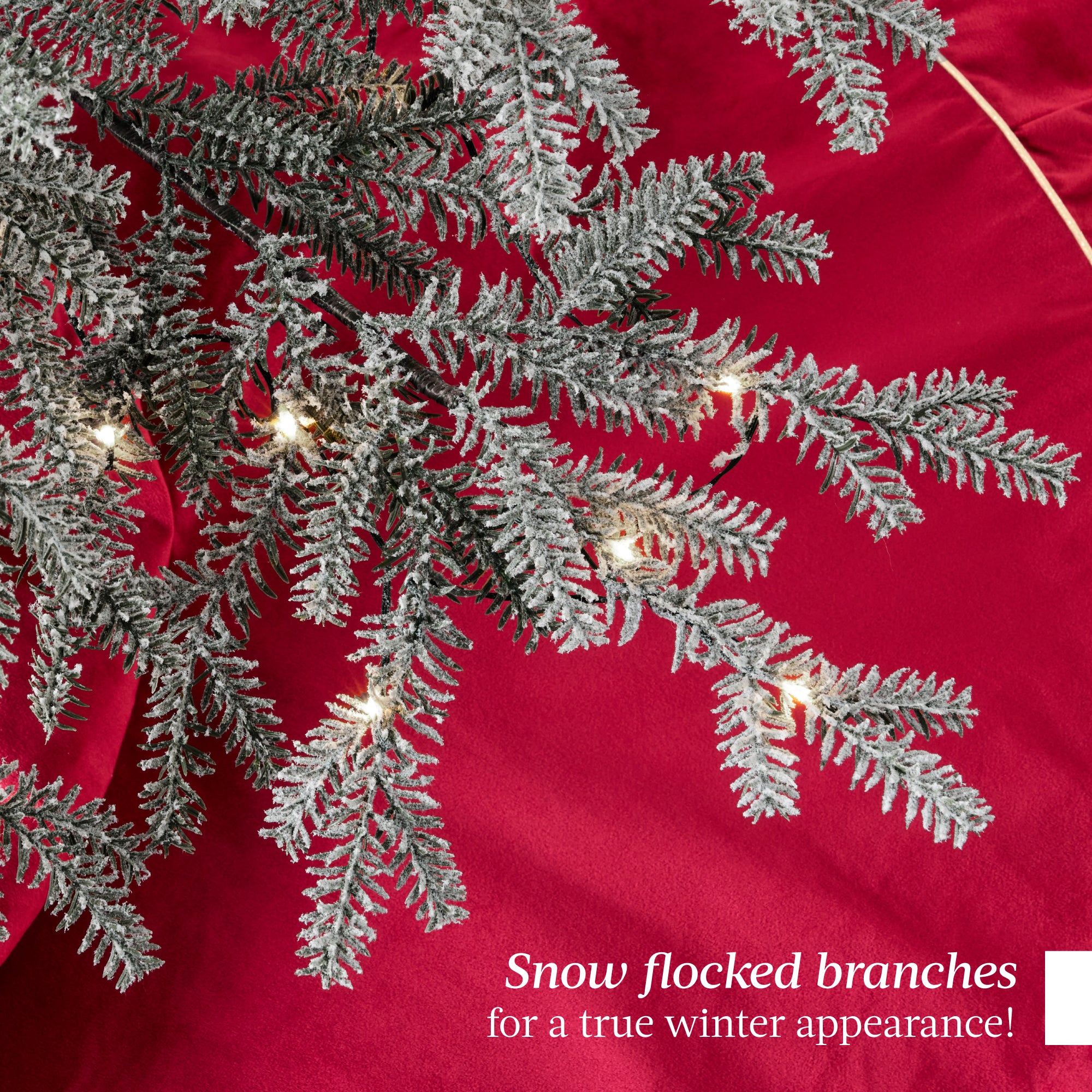 Black Pre-Lit Sparse Flocked Christmas Tree w/ 2-in-1 LEDs, Cordless Connection