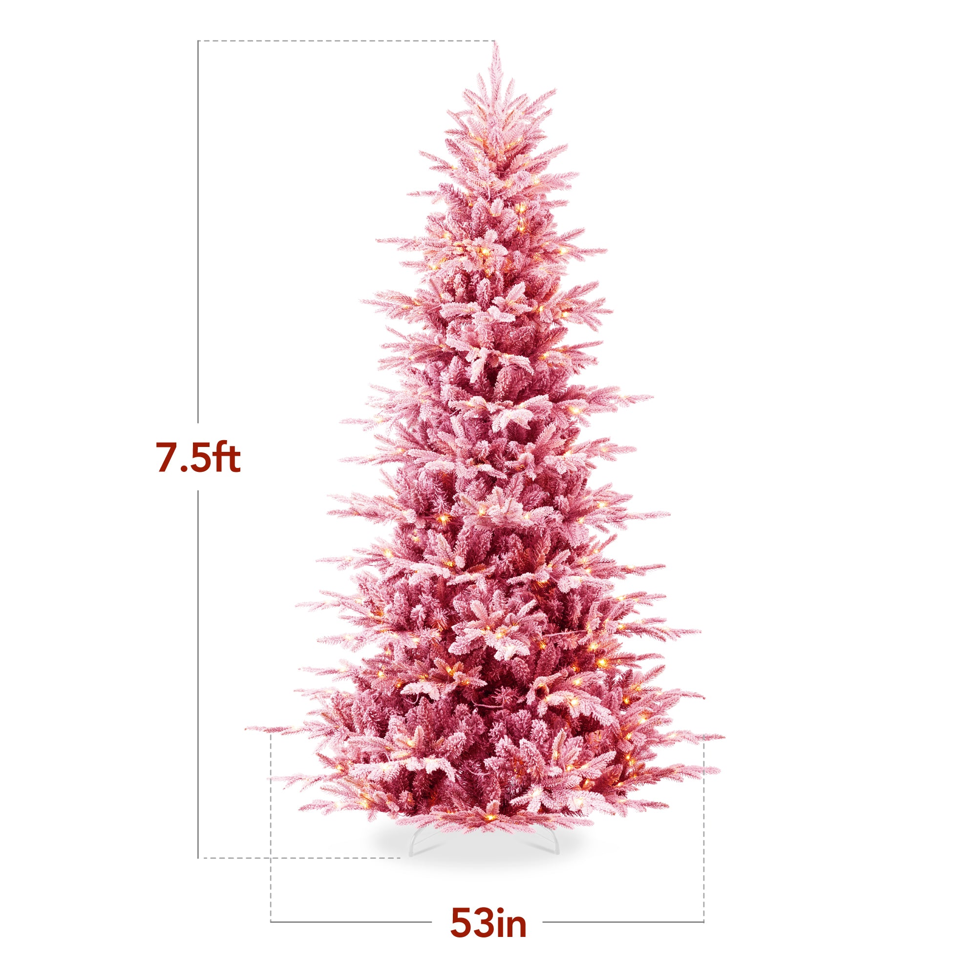 Pre-Lit Flocked Artificial Aspen Noble Fir Christmas Tree w/ Metal Stand