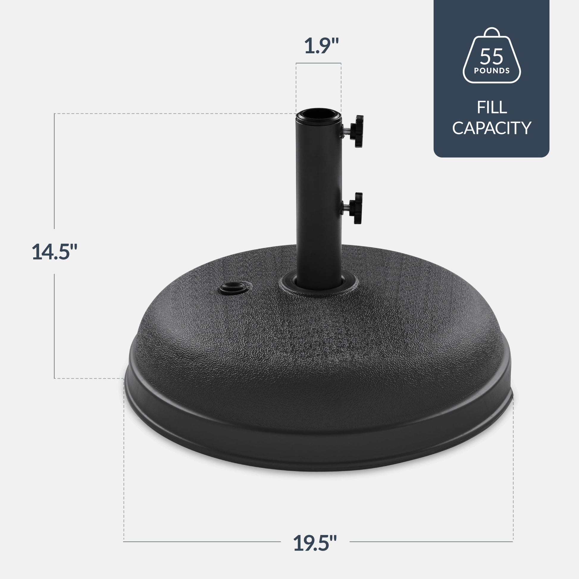 Plastic Patio Umbrella Base Pole Holder Accessory w/ Adjustable Knob – Best Choice Products