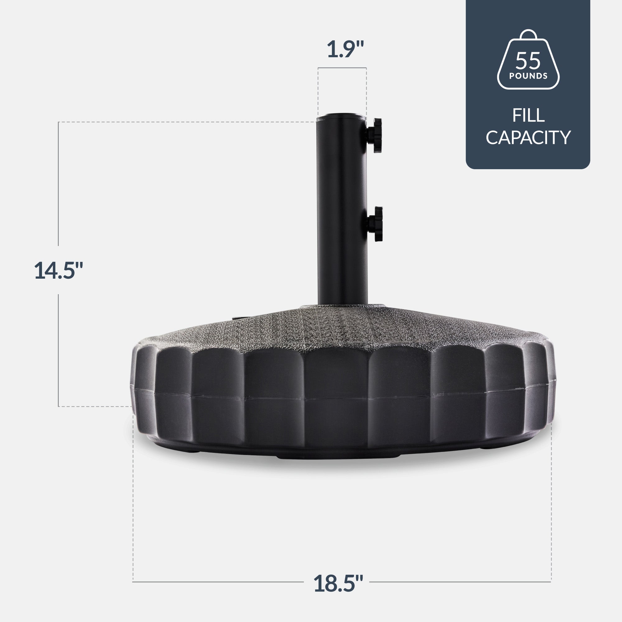 55 lb patio umbrella base Plastic Patio Umbrella Base Pole Holder Accessory w/ Adjustable Knob – Best Choice Products