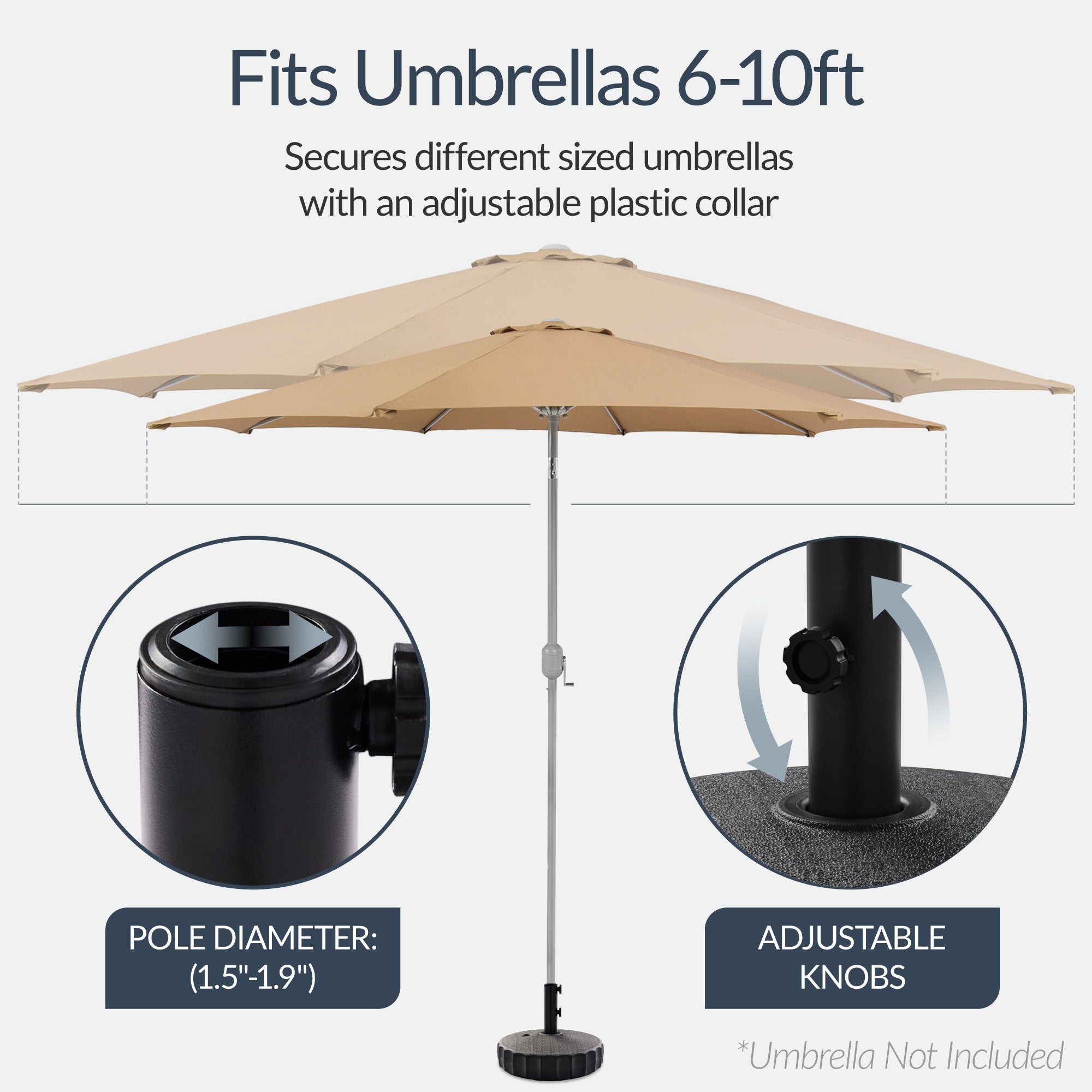 bcp plastic patio umbrella base Best Choice Products Fillable Plastic Patio Umbrella Base Stand, Pole Holder w/ Adjustment Knob, Fluted Style