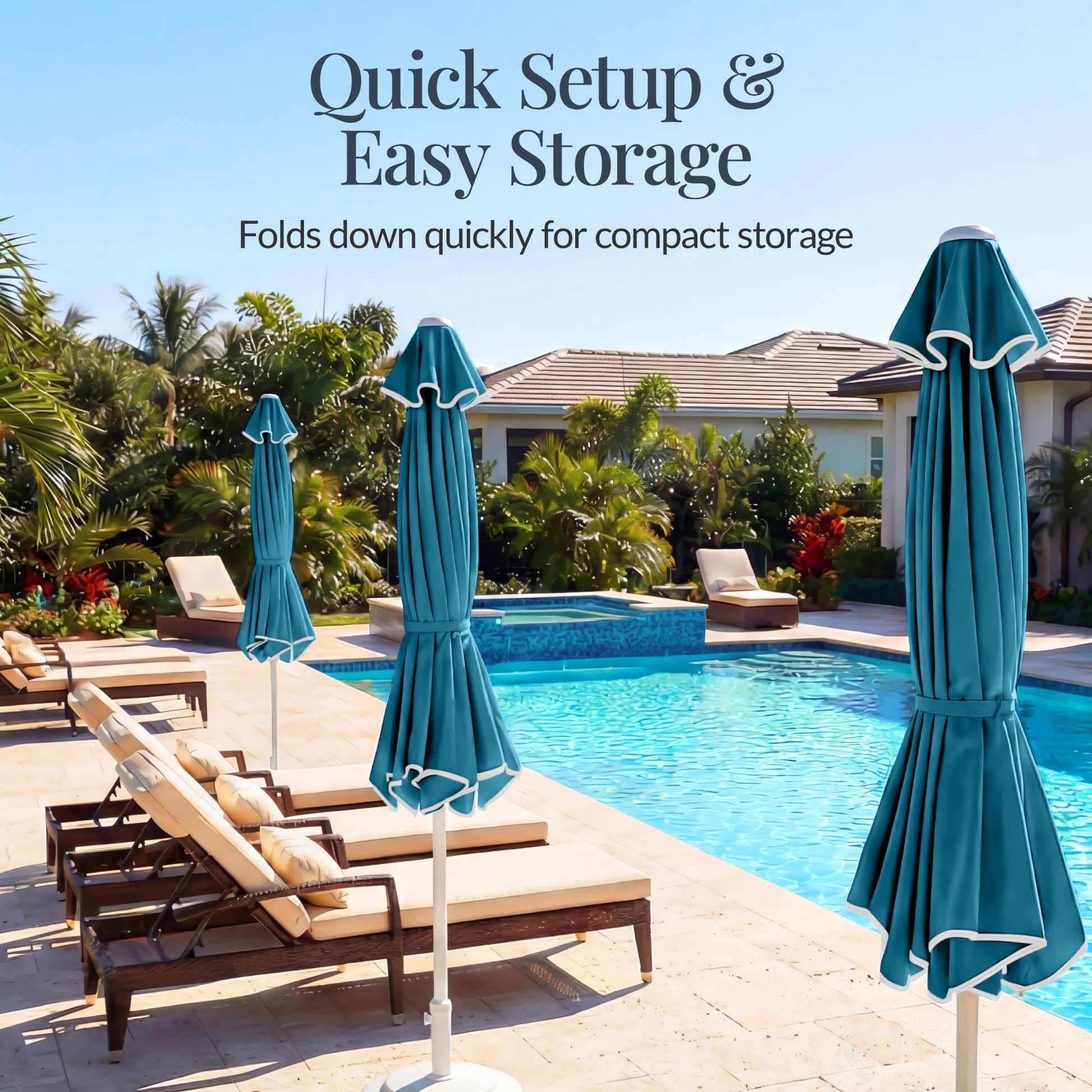grand patio 7.5 ft uv protective outdoor market umbrella green 7.5ft Patio Market Umbrella,Wavy Trim, UV-Fade-Resistant, Crank & Tilt – Best Choice Products