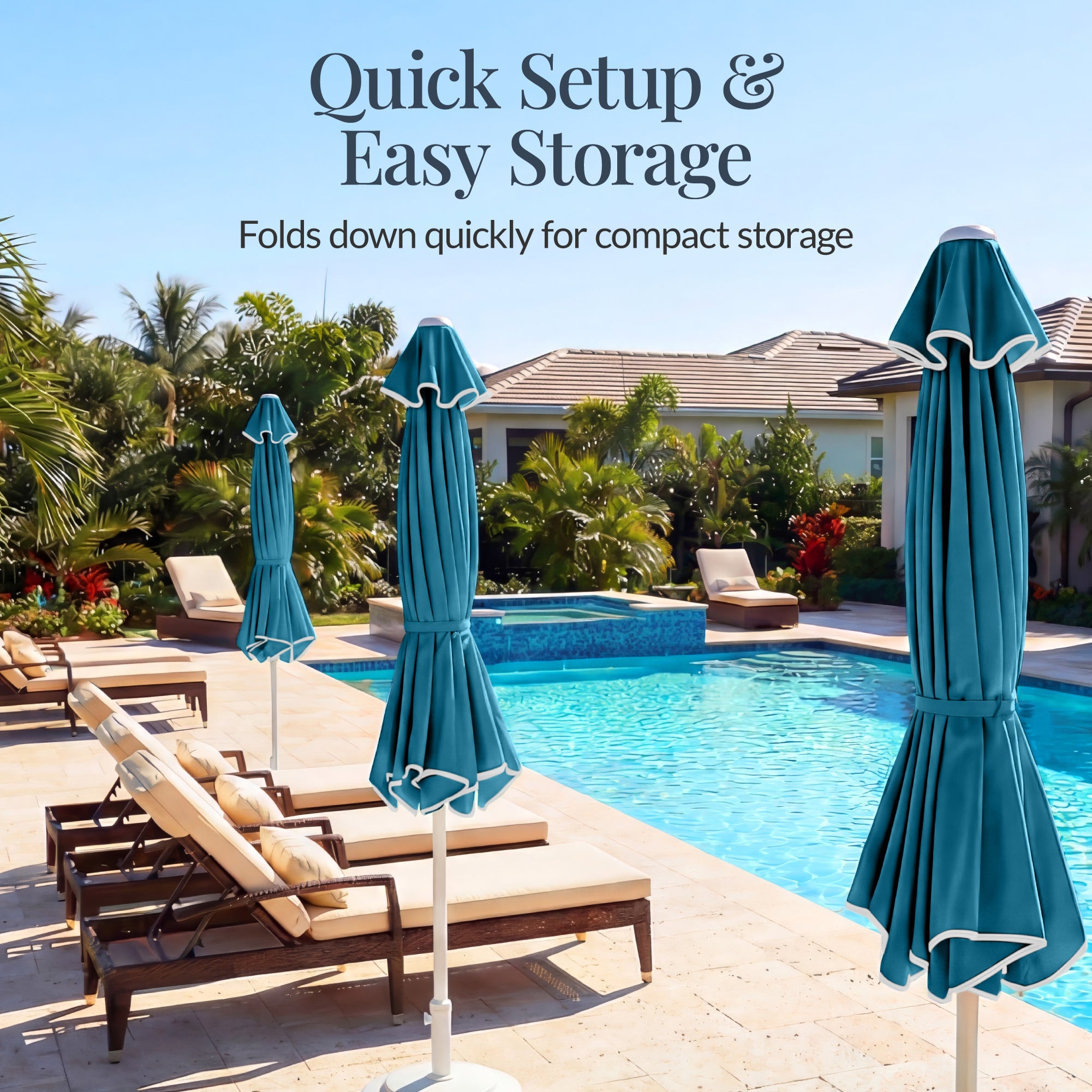 Best Choice Products 7.5ft Patio Market Umbrella with Wavy Trim, Fade-Resistant, Crank & Tilt, Wind Vent