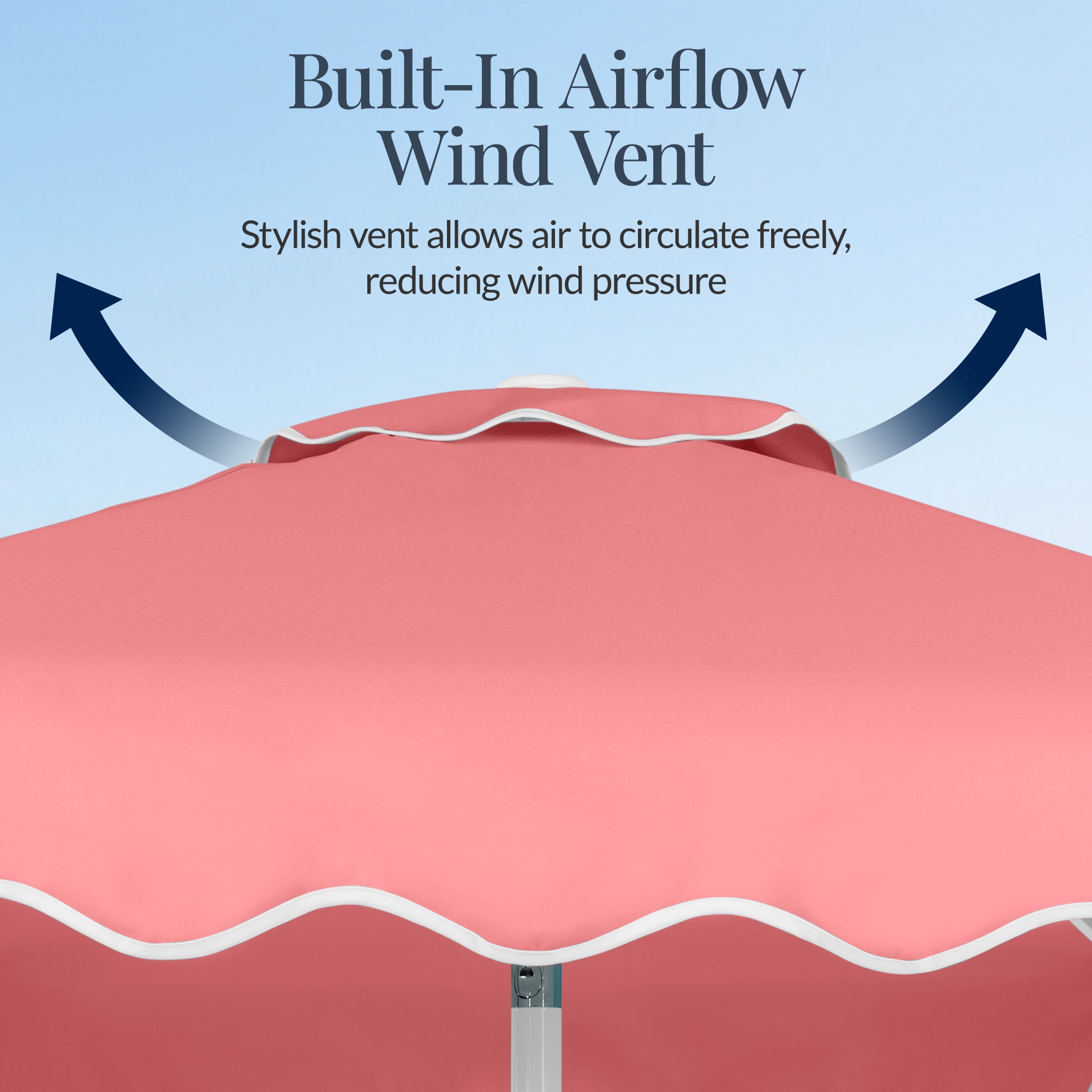 7.5ft Patio Market Umbrella,Wavy Trim, UV-Fade-Resistant, Crank & Tilt