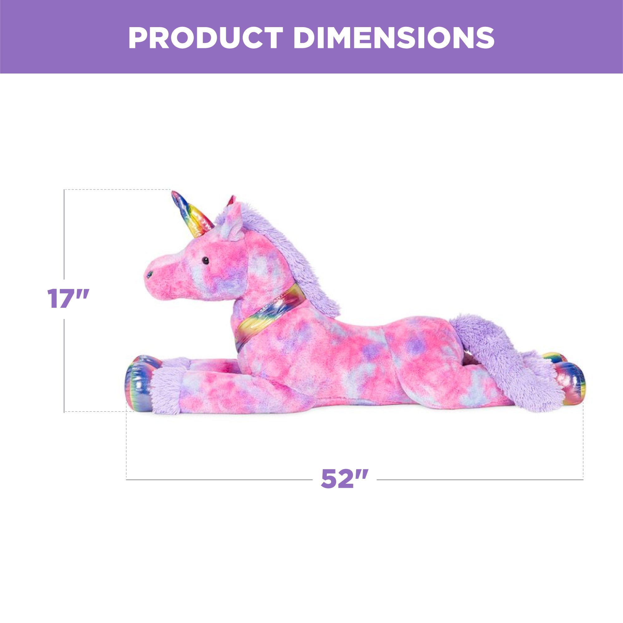 Giant stuffed deals rainbow unicorn