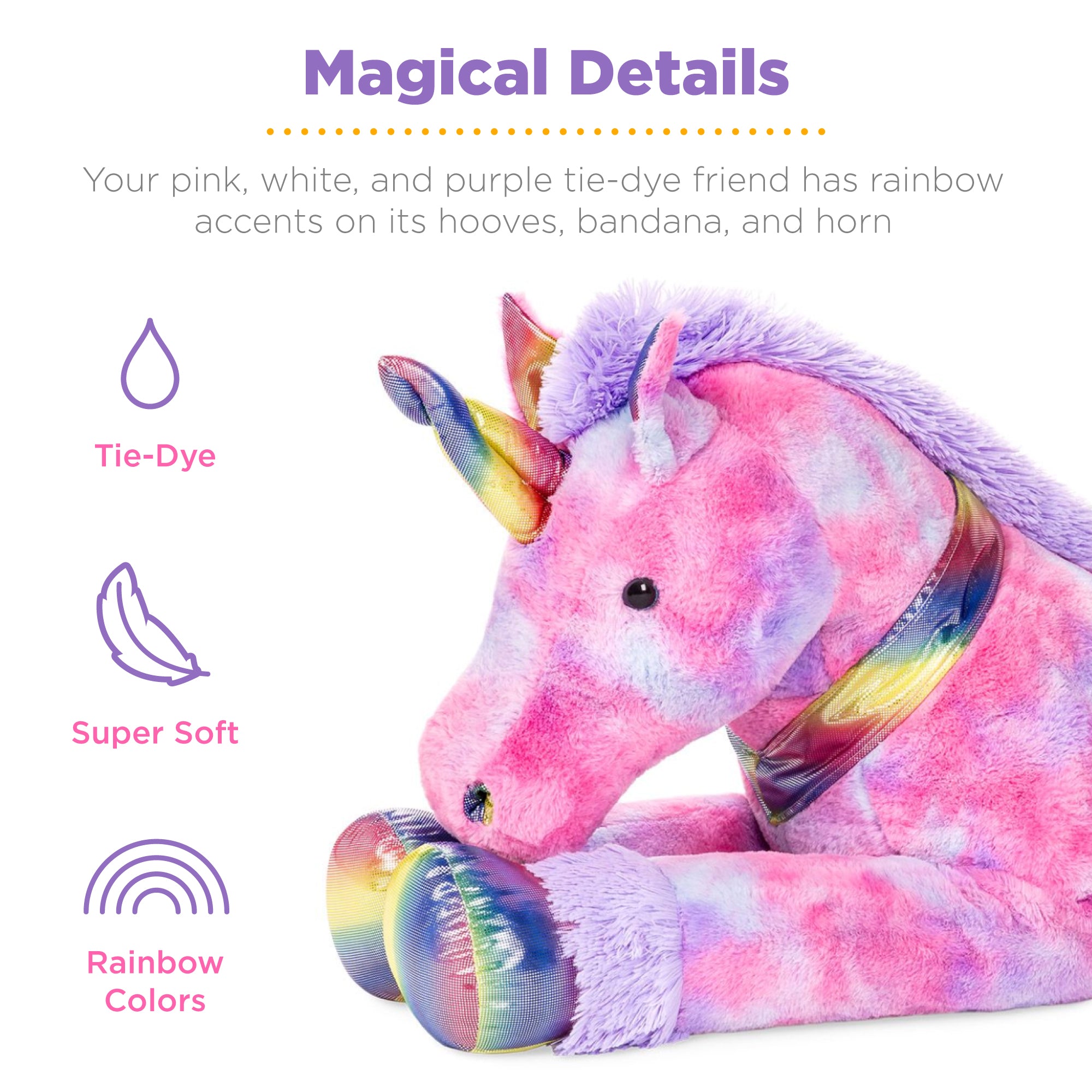 Large rainbow unicorn stuffed outlet animal