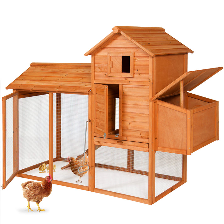 a product image of the Multi-Level Wooden Chicken Coop - 80in
