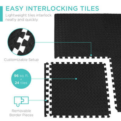 Multipurpose Foam Tiles Customizable Floor Mat w/ Removable Edges – Best  Choice Products