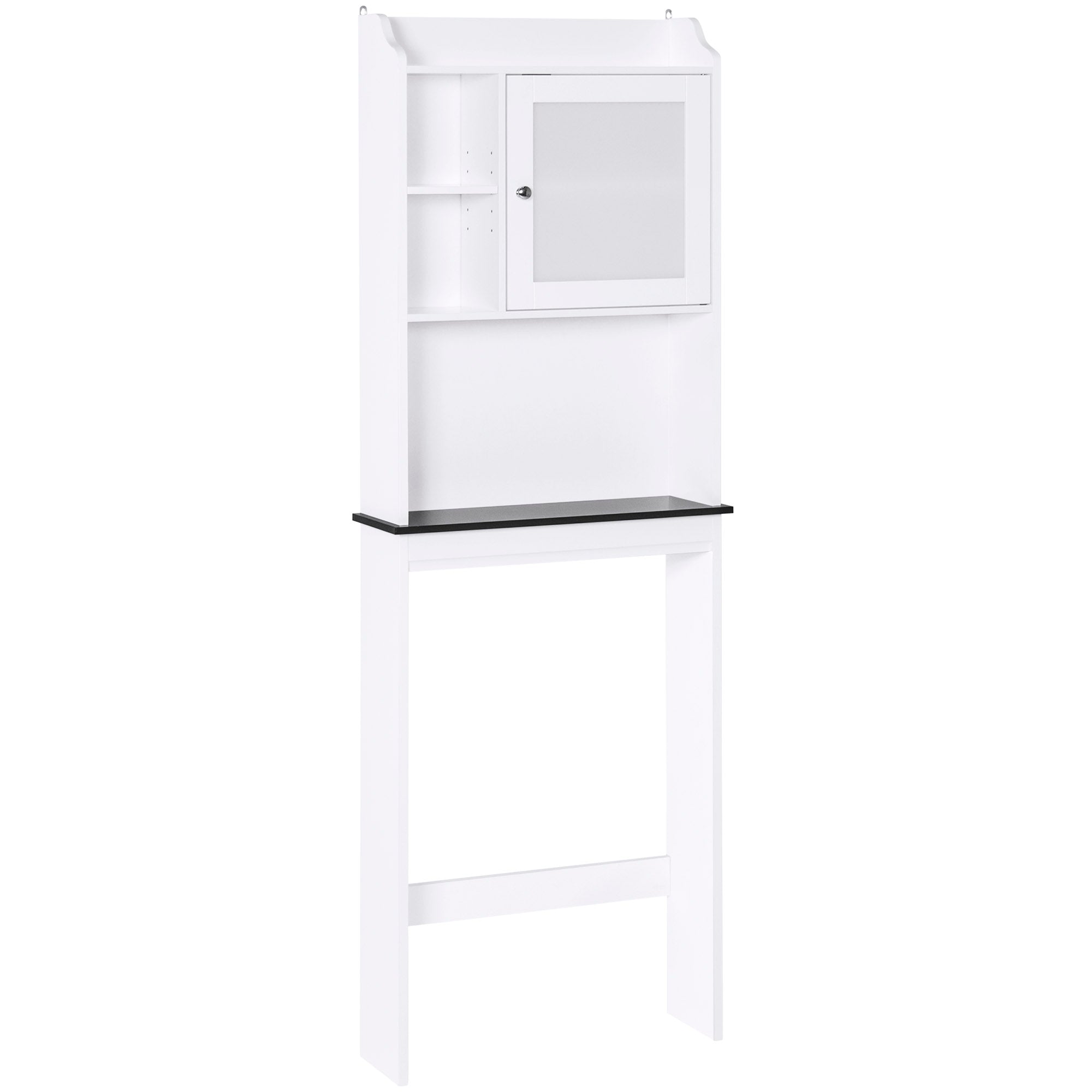 White Wood 2 -Tier Toilet Bathroom Spacesaver Storage Shelf