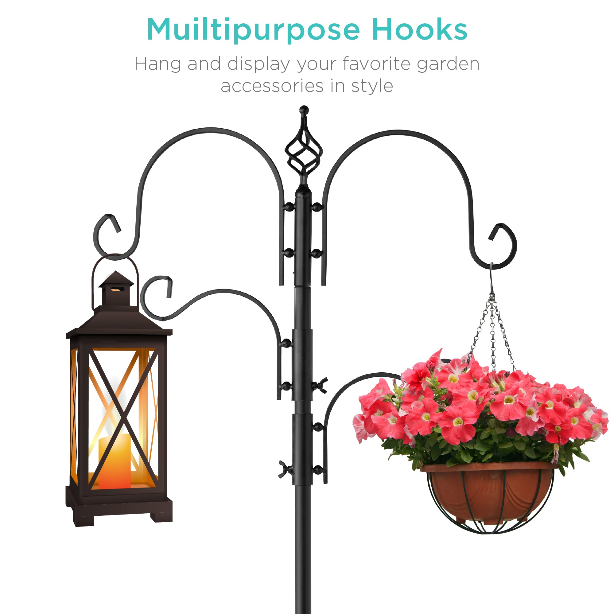 Bird Feeding Station | Steel Multi-Feeder Stand with Two Bird