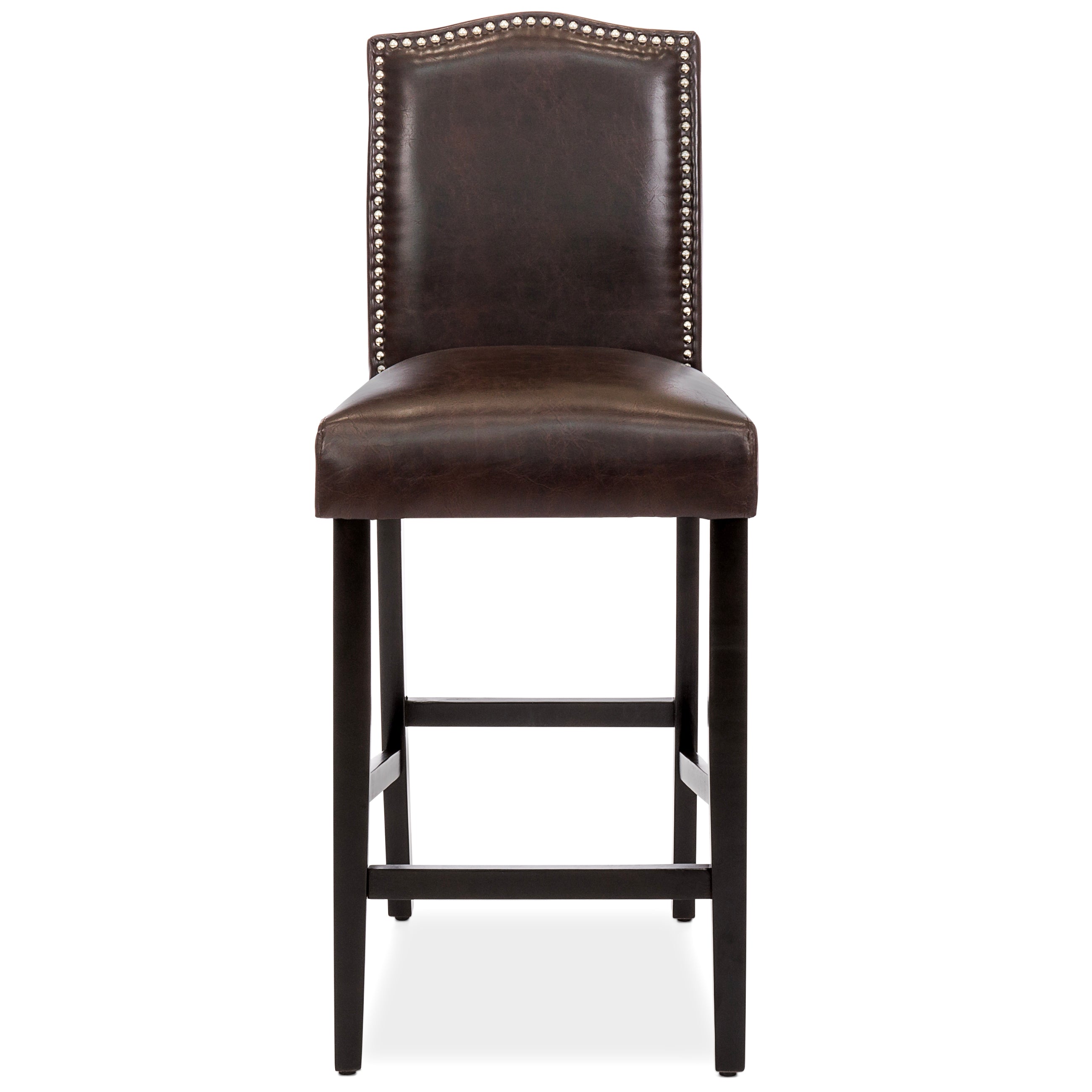 Set of 2 30in Faux Leather Counter Height Bar Stools - Thumbnail 3