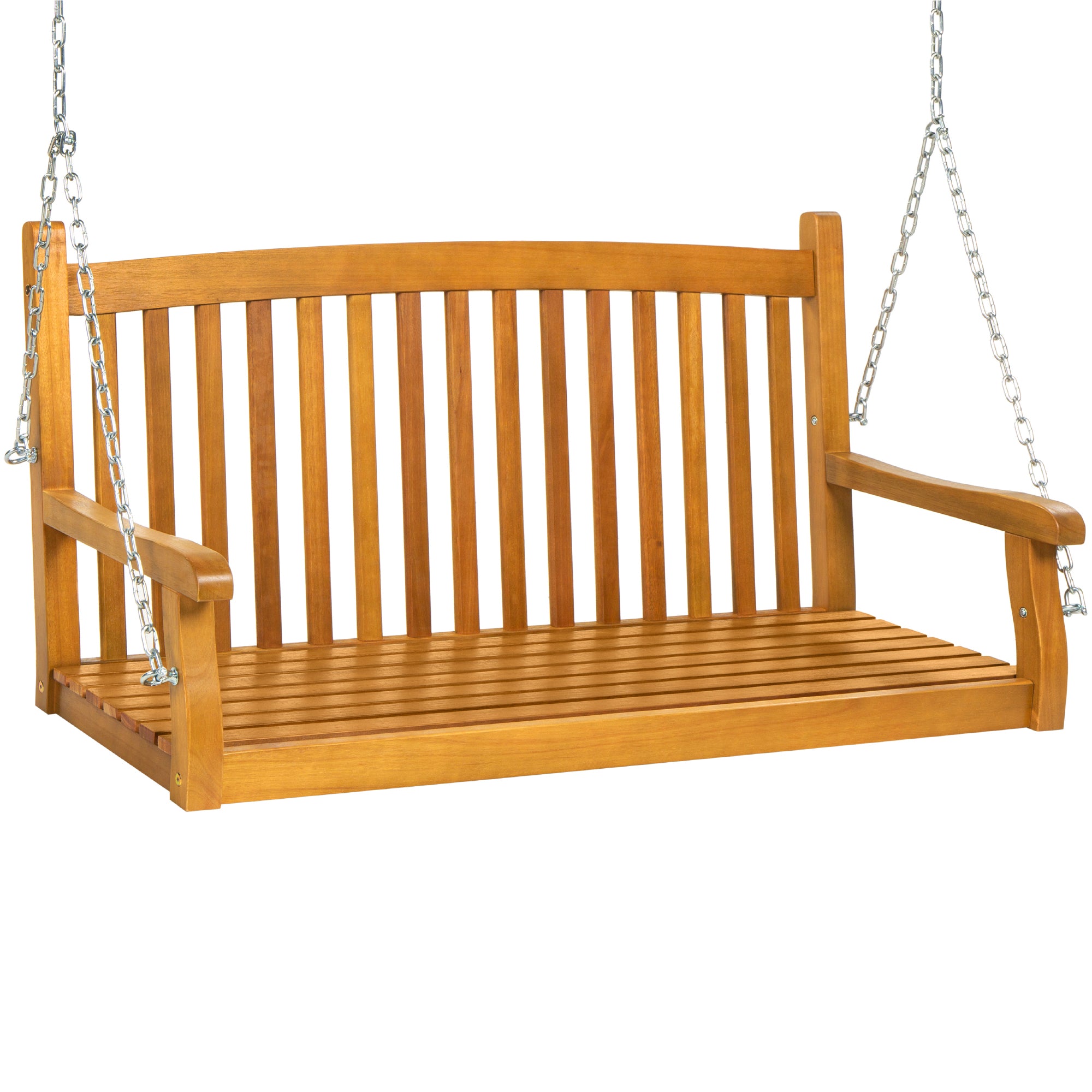 Curved Back Wooden Porch Swing | Best Choice Products
