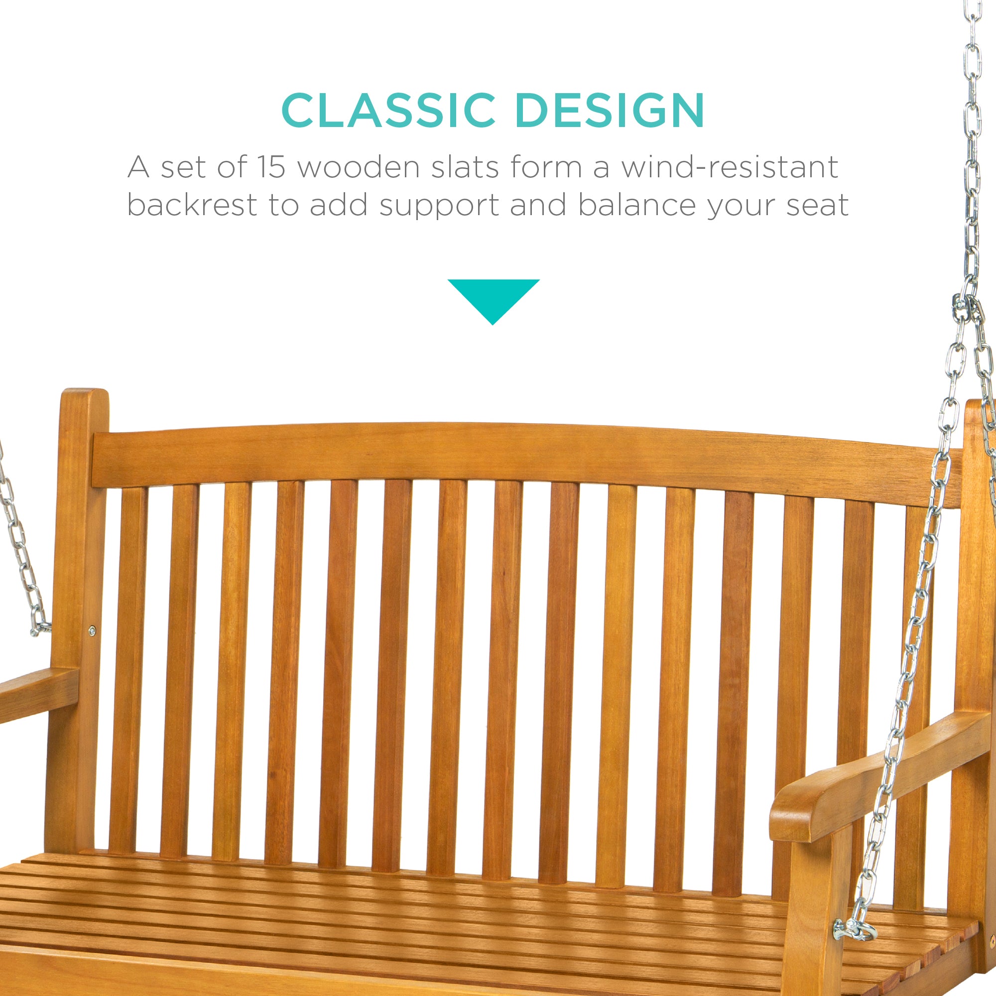 Curved Back Wooden Porch Swing | Best Choice Products