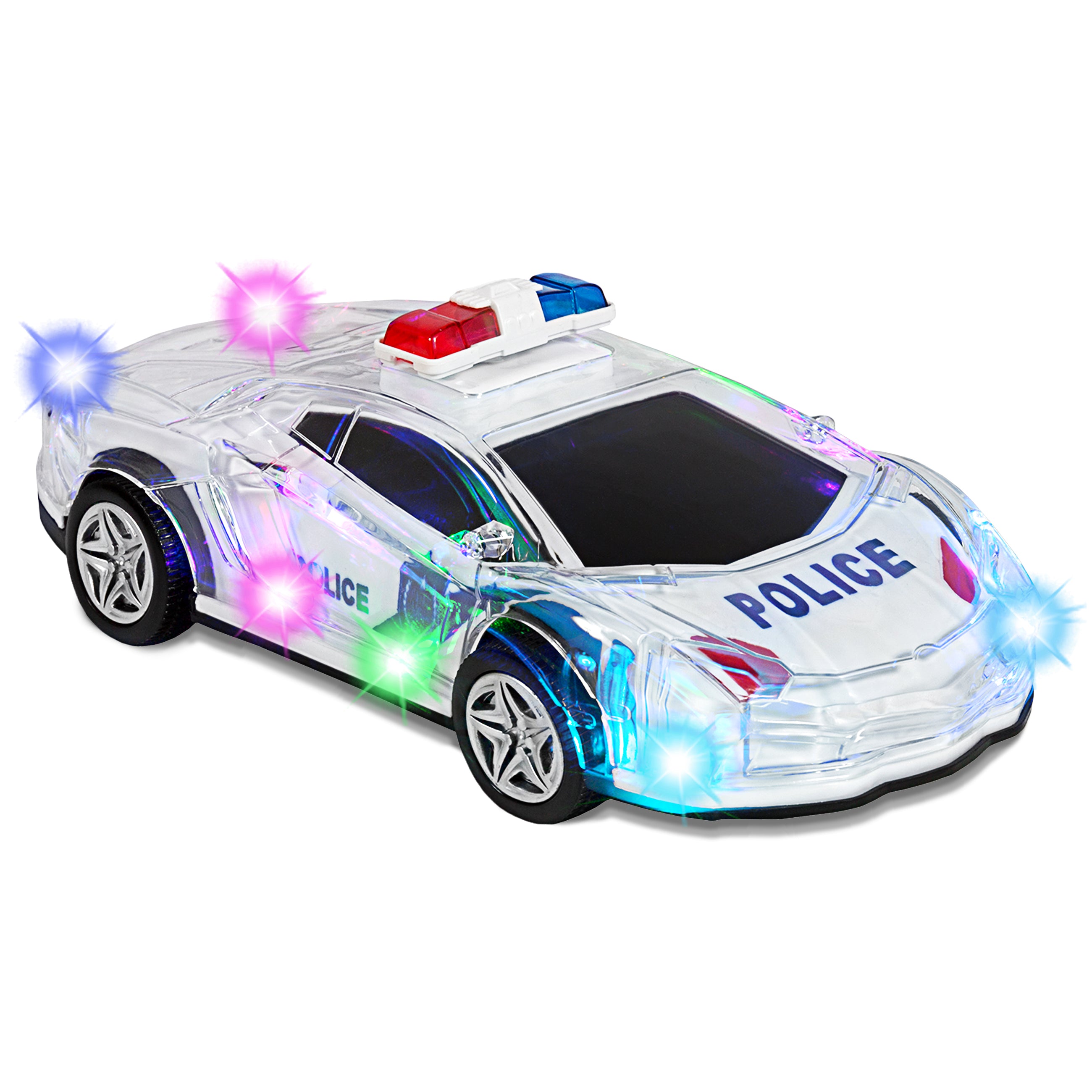 Bump And Go Light Up Police Car Best Choice Products