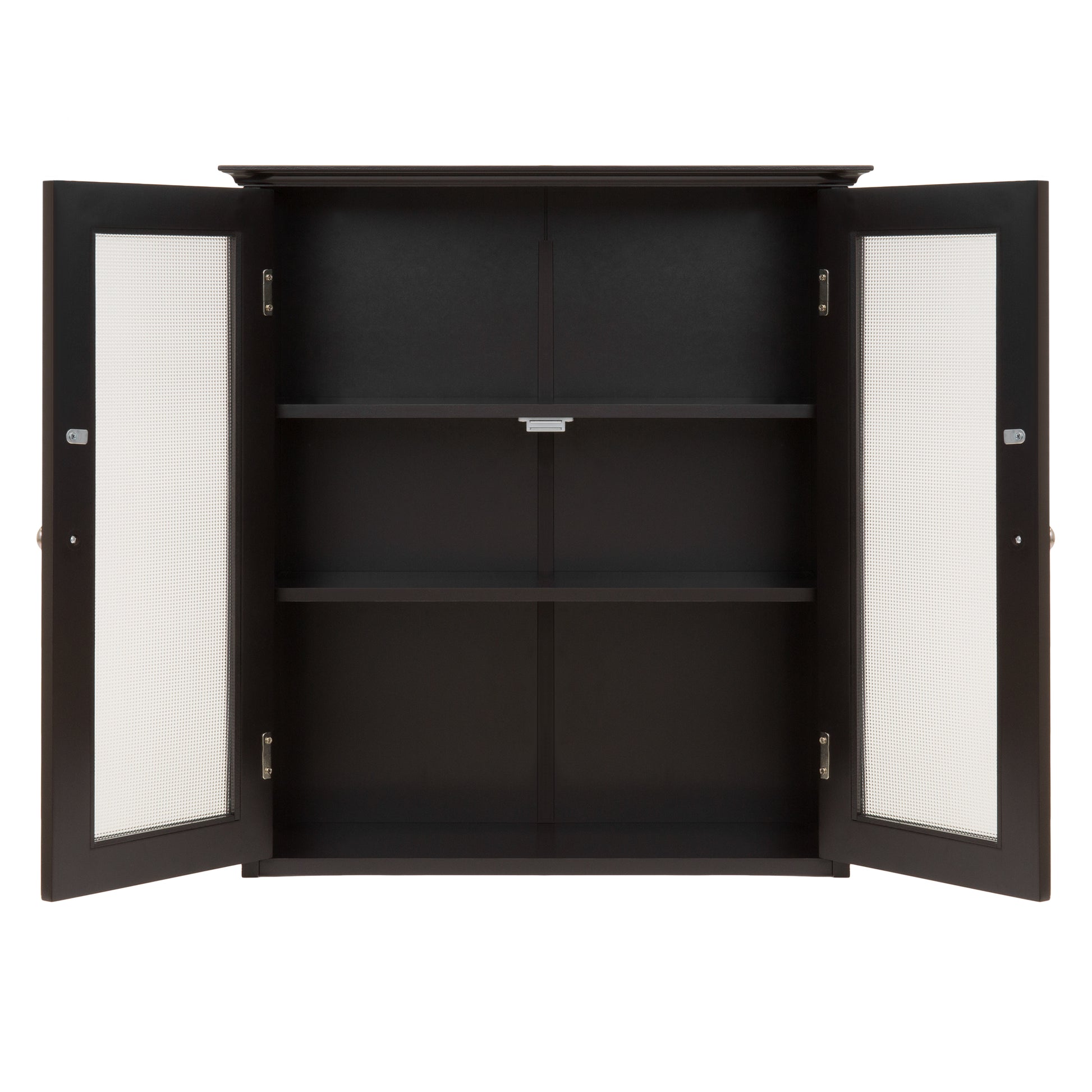 Bathroom Wall Storage Medicine Cabinet w/ Tempered Glass Double Doors