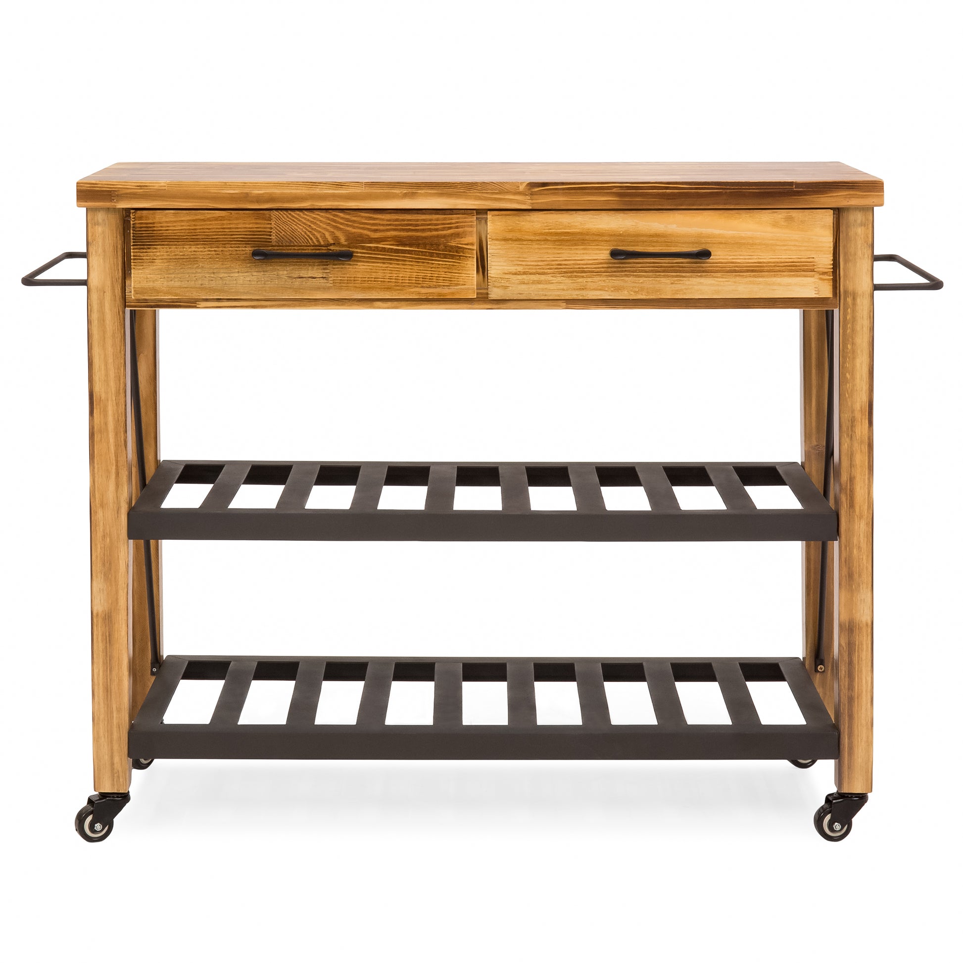 Industrial Kitchen Cart w/ Lockable Wheels - Natural