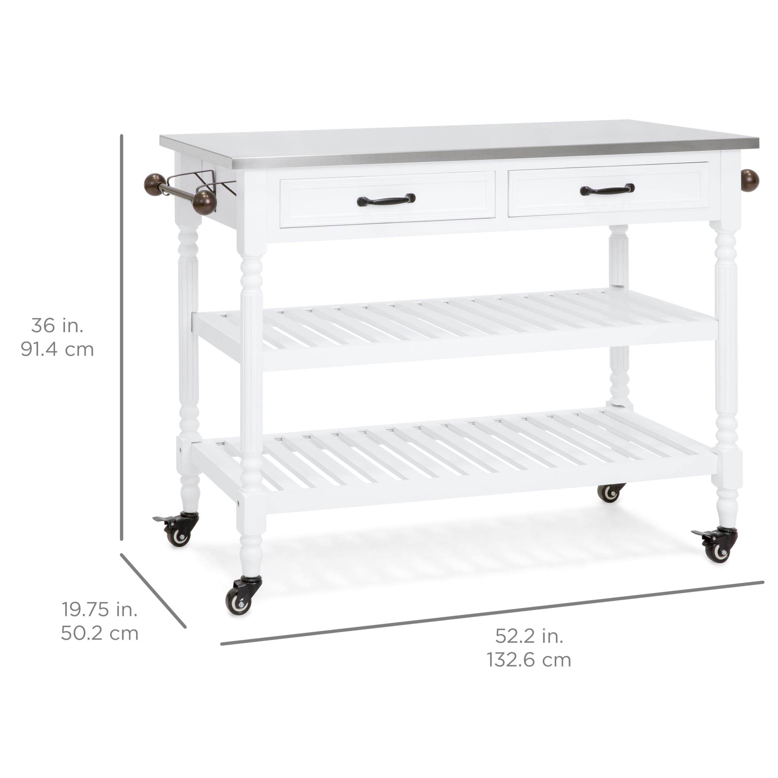Best Choice Products Kitchen Island Storage Bar Cart - Thumbnail 5