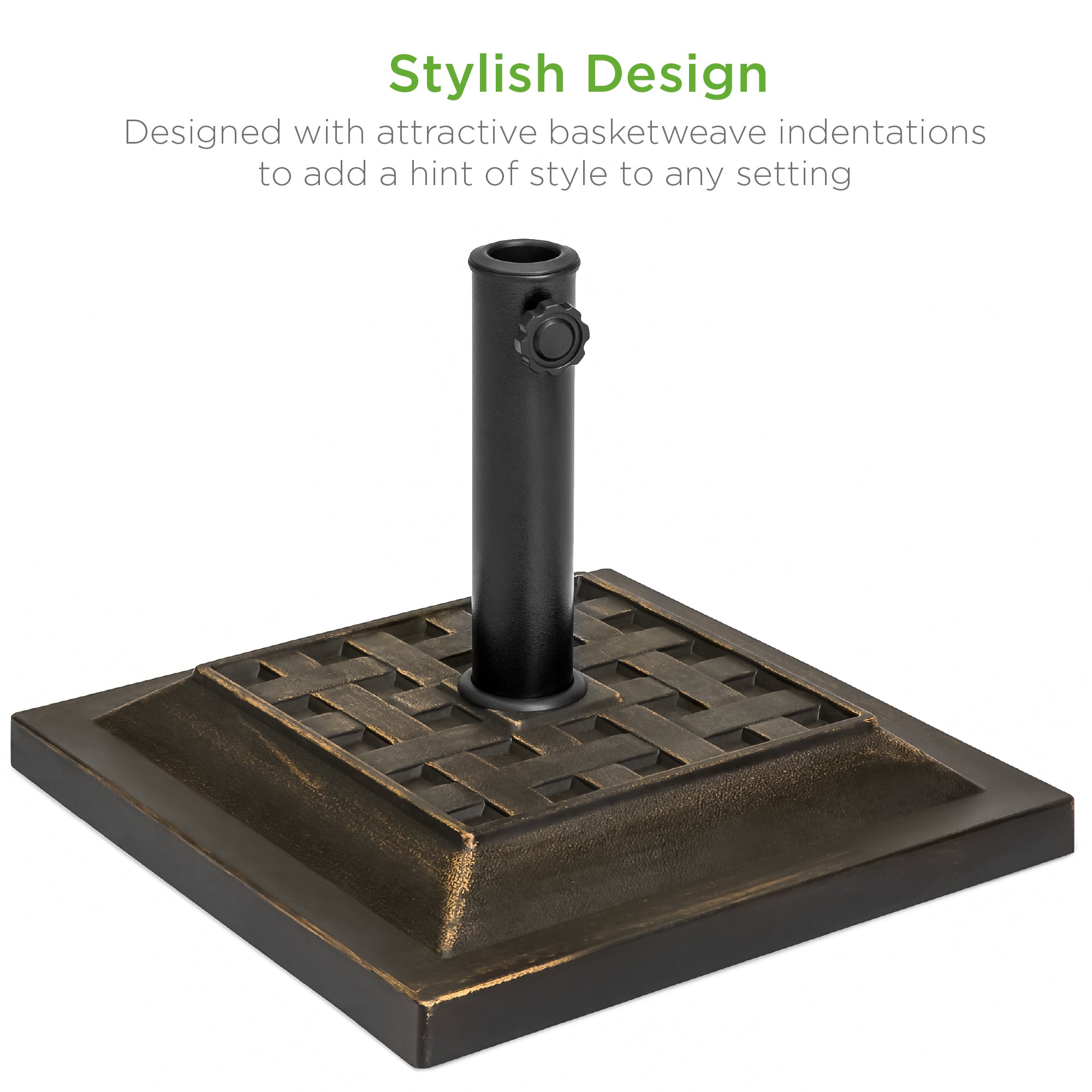 best heavy duty patio umbrella base Steel Square Patio Umbrella Stand