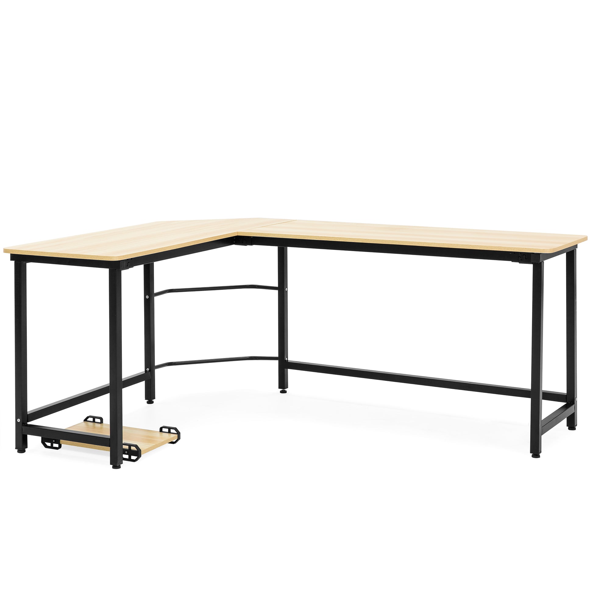 Modern L-Shaped Corner Computer Desk Table Workstation w/ CPU Stand 