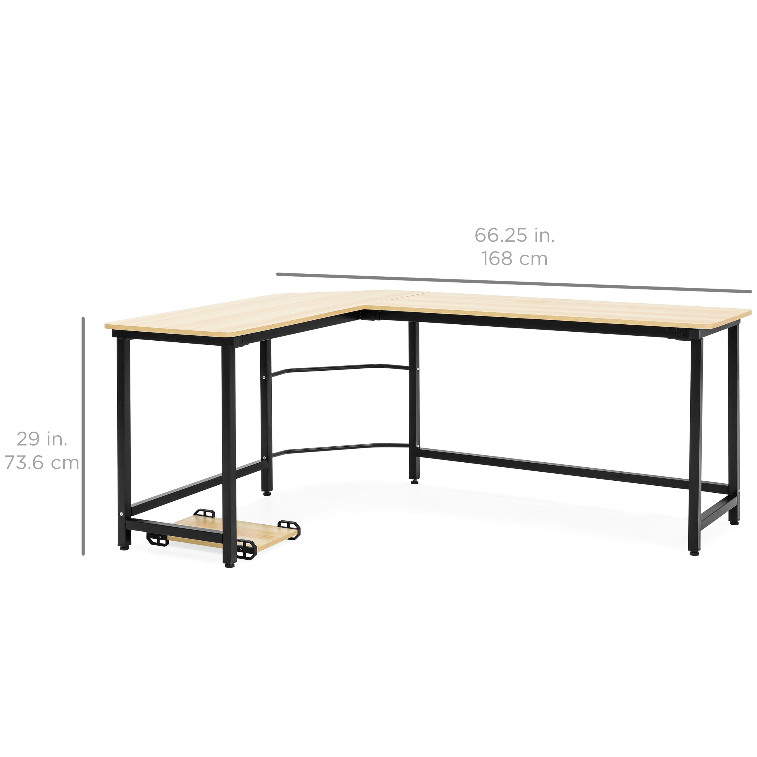 Modern L-Shaped Corner Computer Desk Table Workstation w/ CPU Stand 