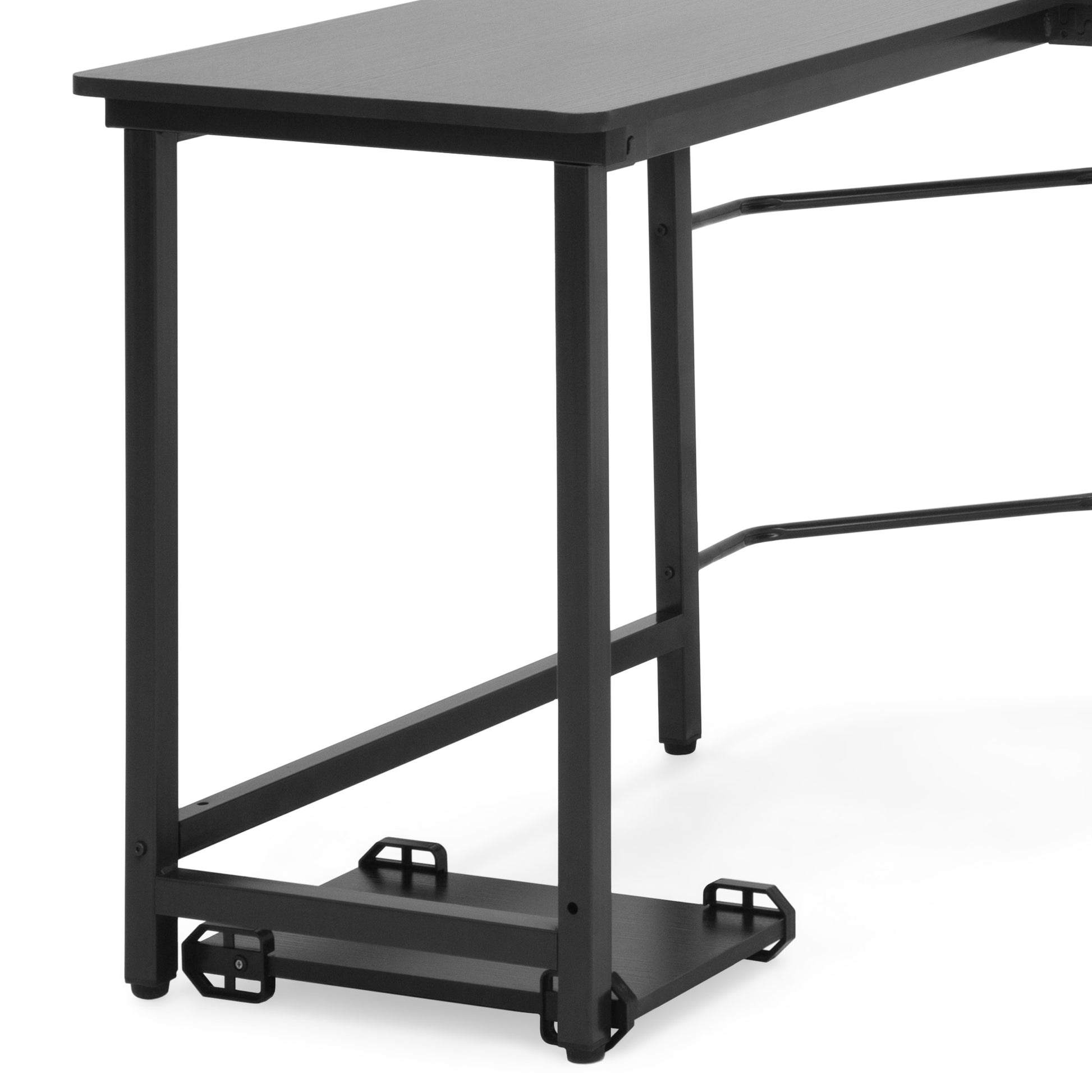 Modern L-Shaped Corner Computer Desk Table Workstation w/ CPU Stand 