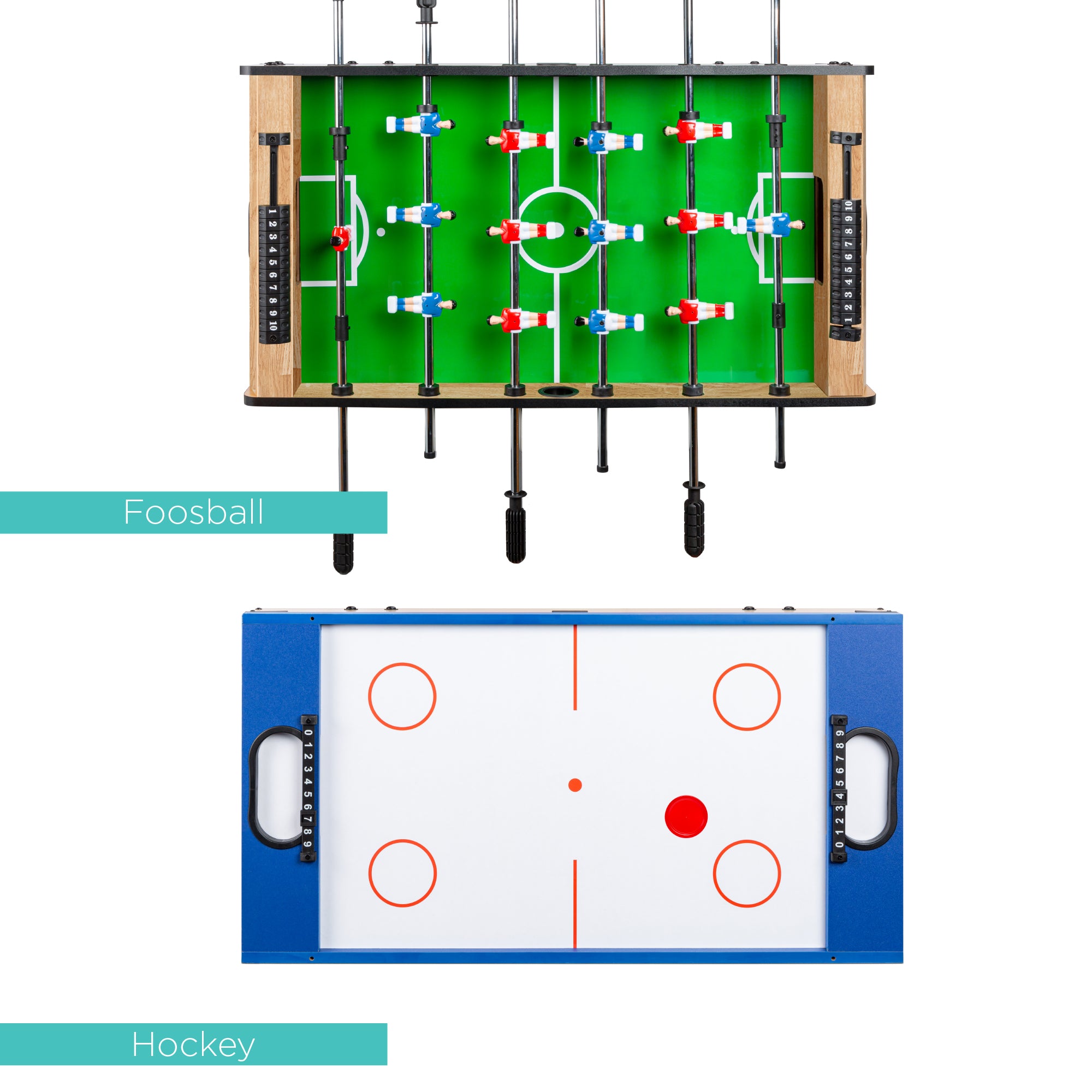 HOMCOM Table multi jeux 4 en 1 babyfoot billard air hockey ping-pong avec  accessoires MDF bois 87 x 43 x 73 cm pas cher 