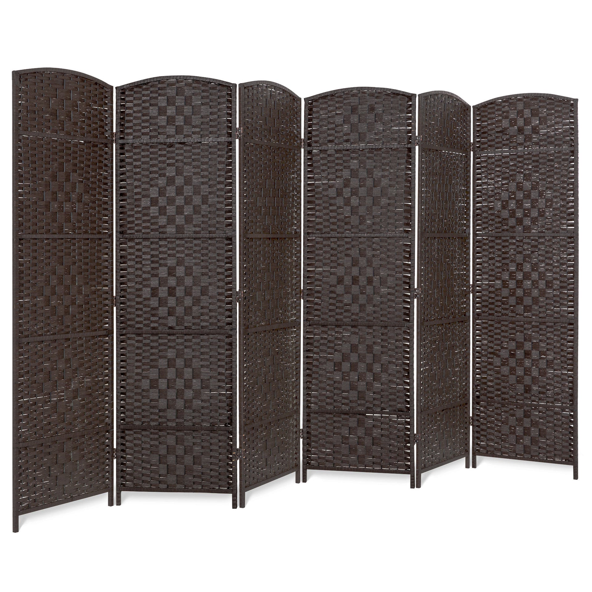 6ft Tall Room Divider 6 Panel Diamond Weave Folding Privacy Screen