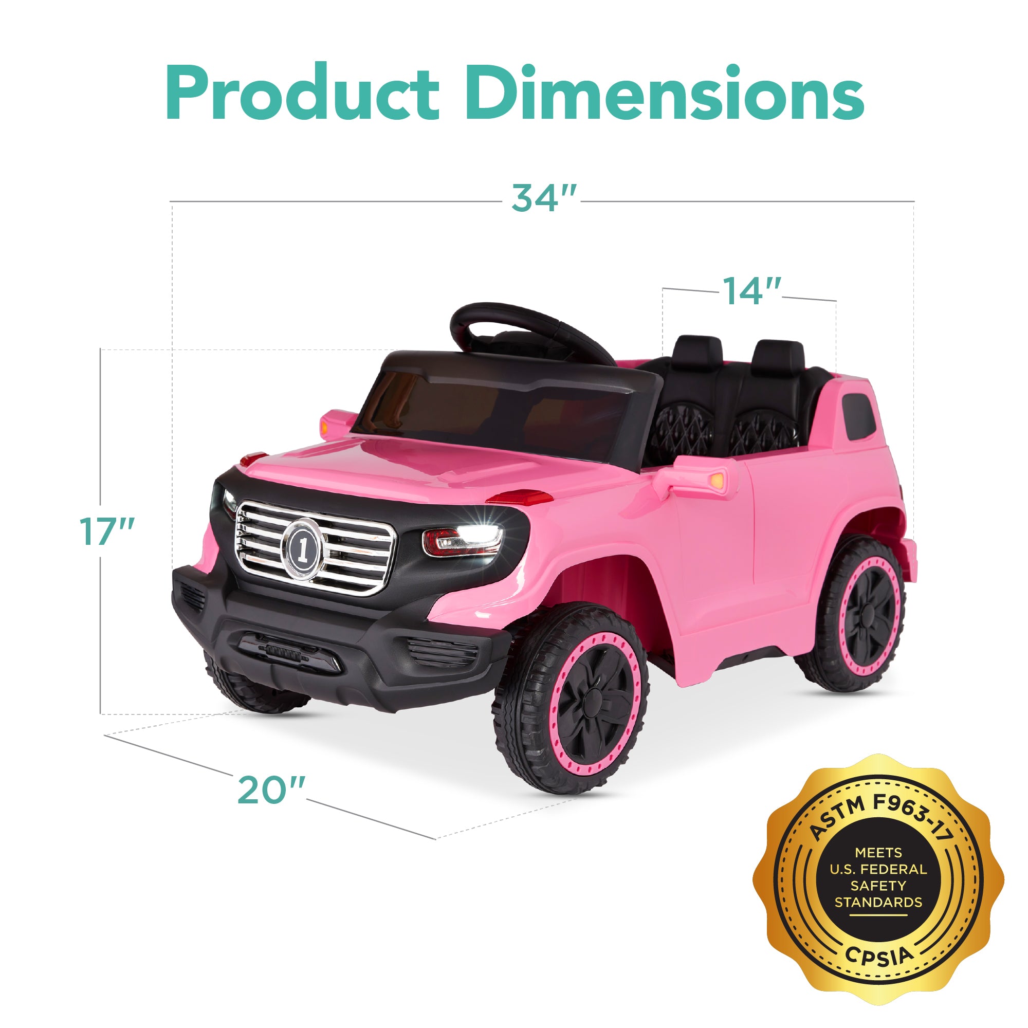 6V Kids Ride On Car Truck Toy w RC Parent Control 3 Speeds Lights Best Choice Products