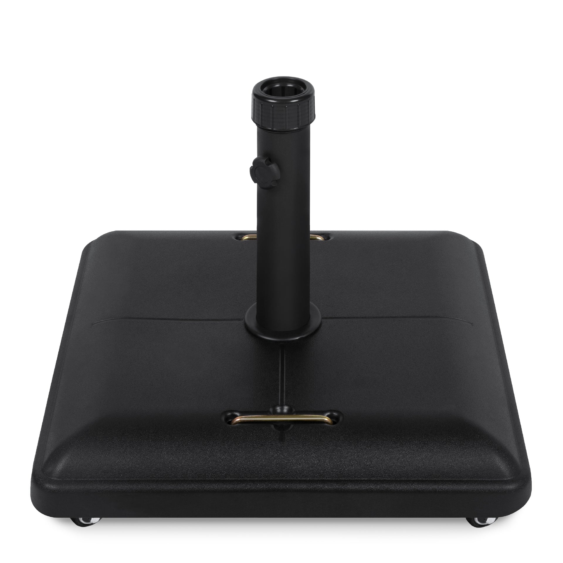 Best Choice Products 81lb. Heavy Duty Patio Square Concrete Rolling Umbrella Base Stand with Locking Wheels, Handles -Black
