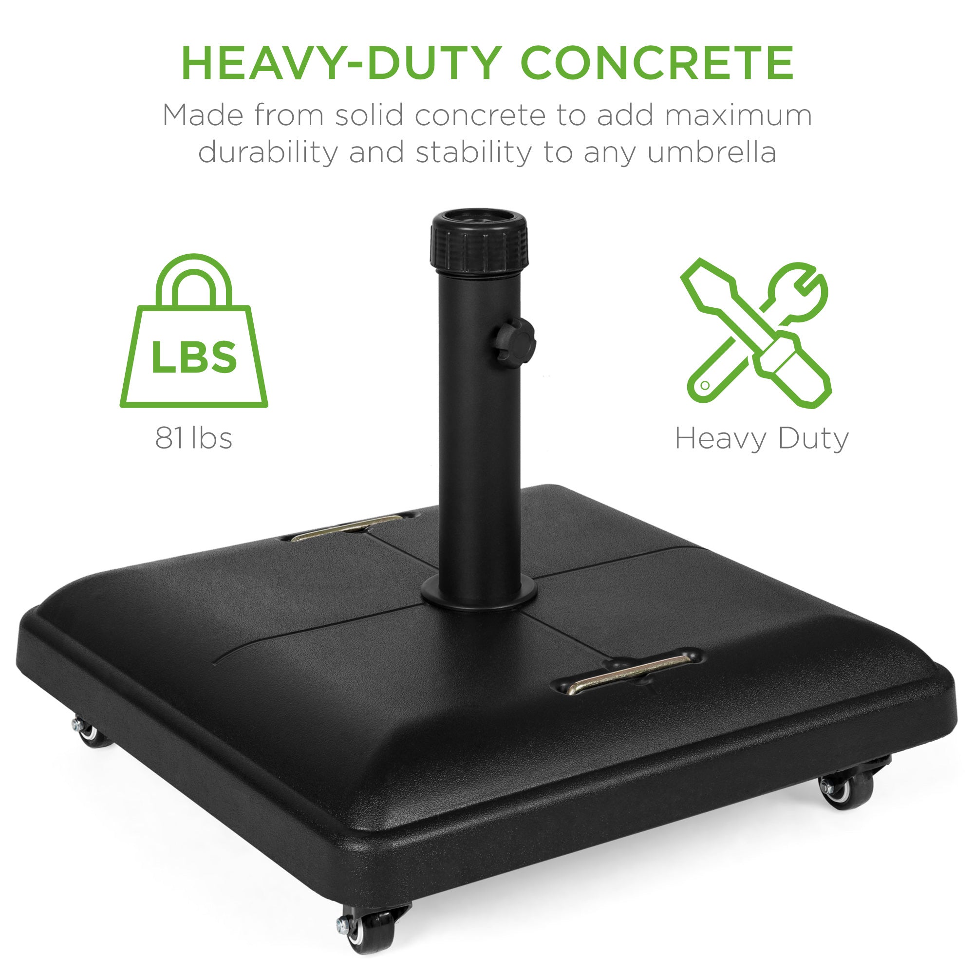 95 lb. commercial grade patio umbrella stand 81lb. Heavy Duty Concrete Umbrella Base Stand w/ Wheels – Best Choice Products