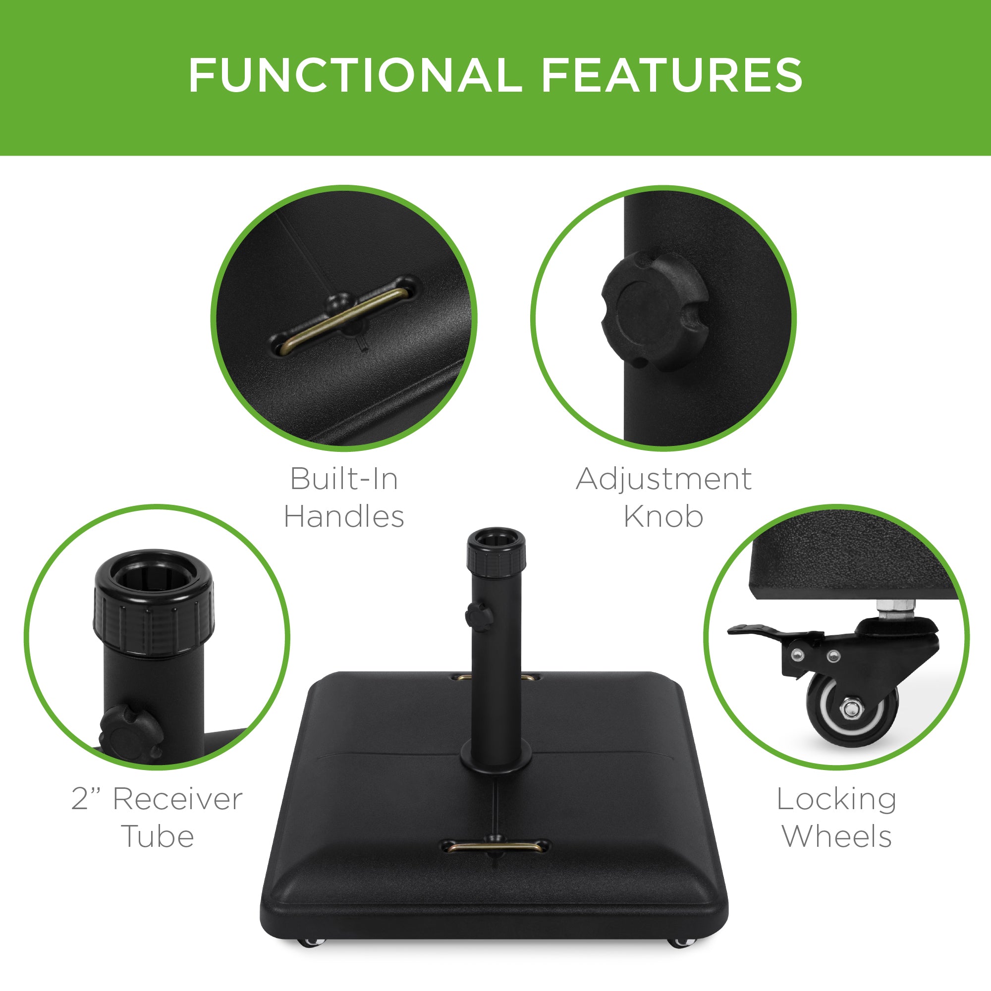 81lb. Heavy Duty Concrete Umbrella Base Stand - Thumbnail 3