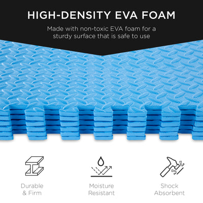 SciencePurchase 24 Square Feet / 6 Interlocking Foam Tiles Thick Exercise Mat - Soft Supportive Cushion for Exercising or Gym Equipment Floor Protection, Non-Skid